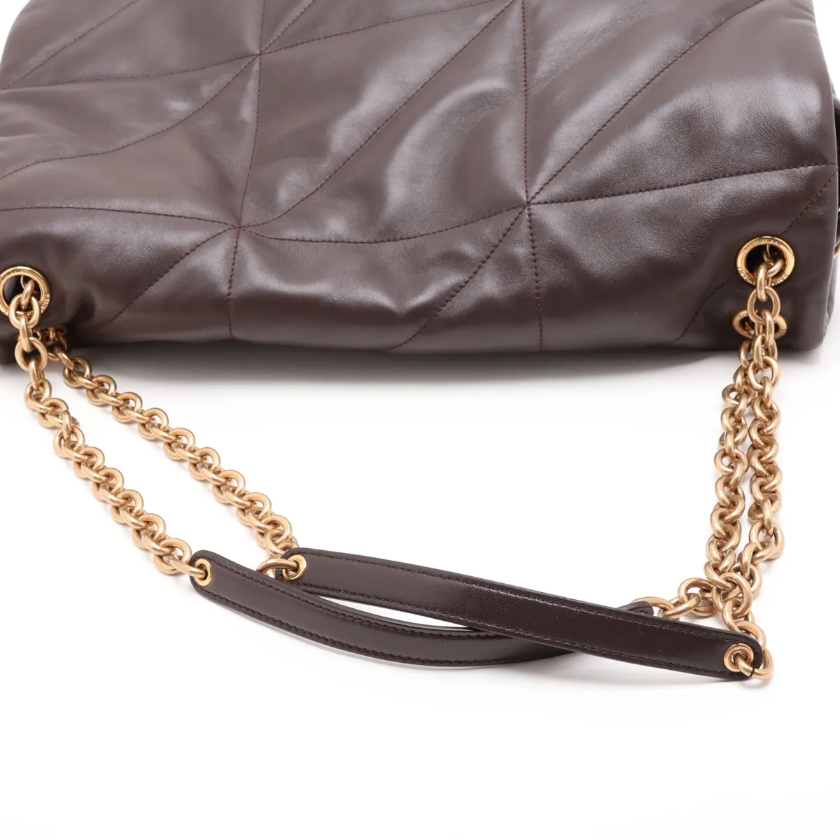 Jamie Leather Chain Shoulder Bag, Brown, 805859 — view 5