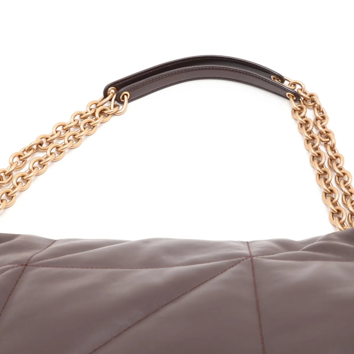 Jamie Leather Chain Shoulder Bag, Brown, 805859 — view 6