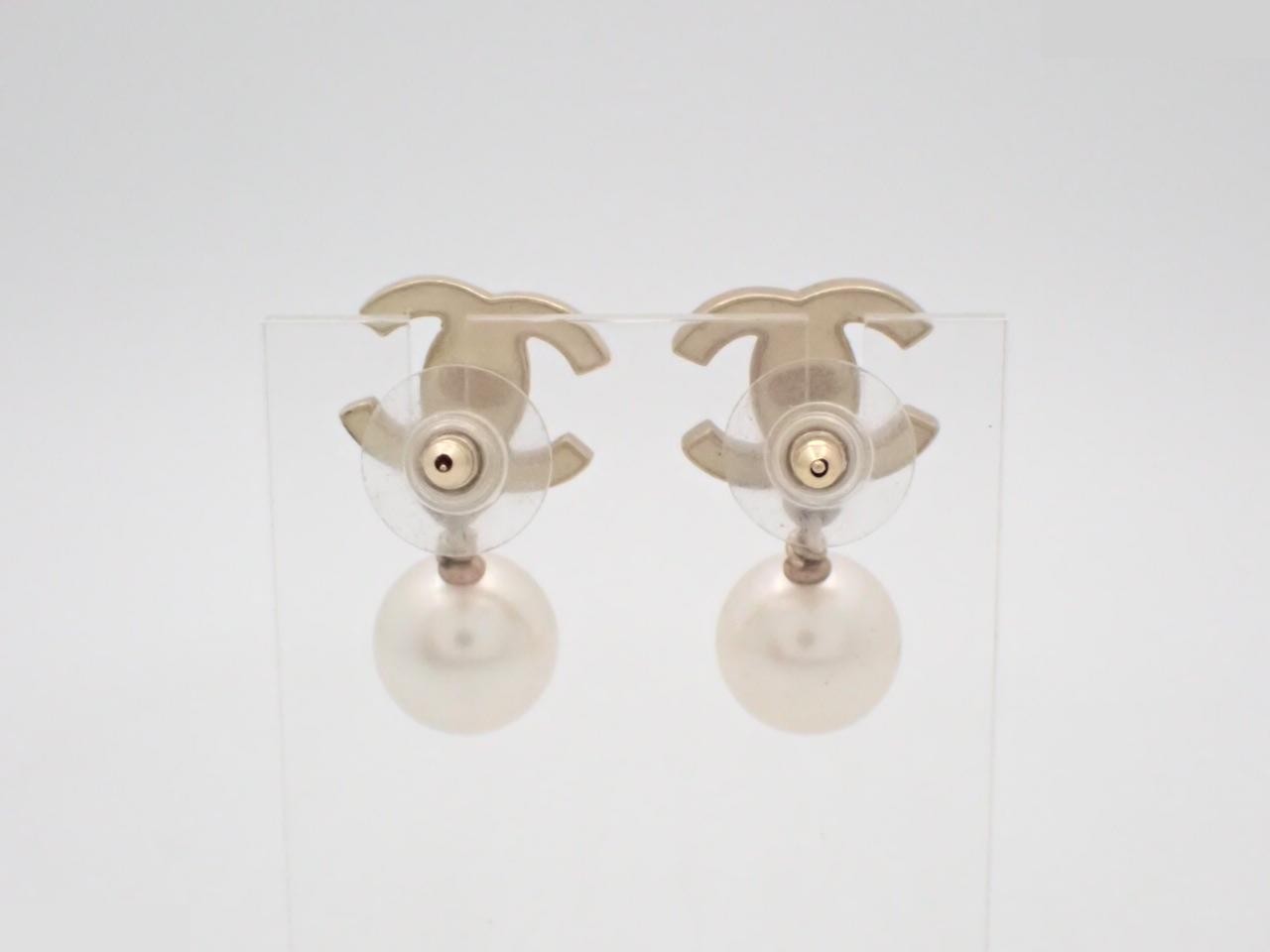 07A Coco Mark Faux Pearl Earrings — view 2