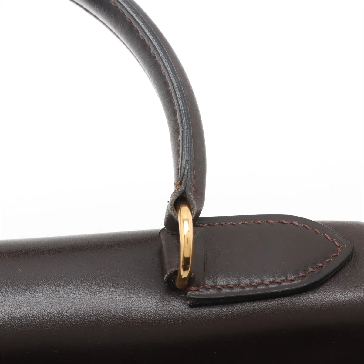 [Individually wrapped] Hermes Kelly 28 Le Tourne Box Calf Chocolat Gold hardware Engraved unclear Cadena Unlocked Hardened — view 14