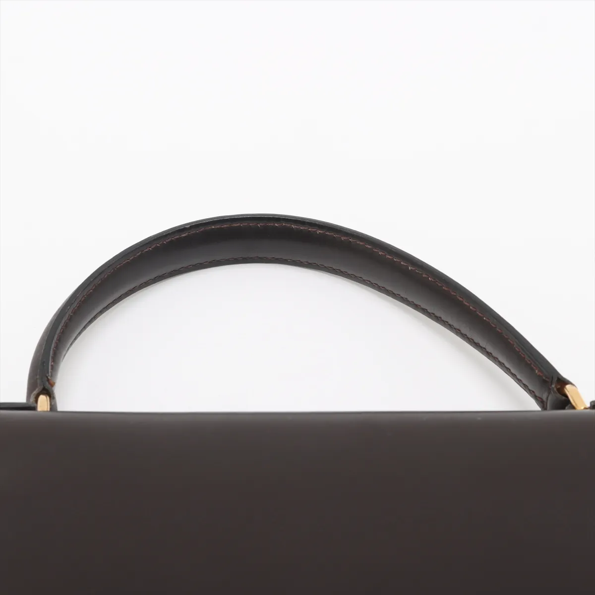 [Individually wrapped] Hermes Kelly 28 Le Tourne Box Calf Chocolat Gold hardware Engraved unclear Cadena Unlocked Hardened — view 6