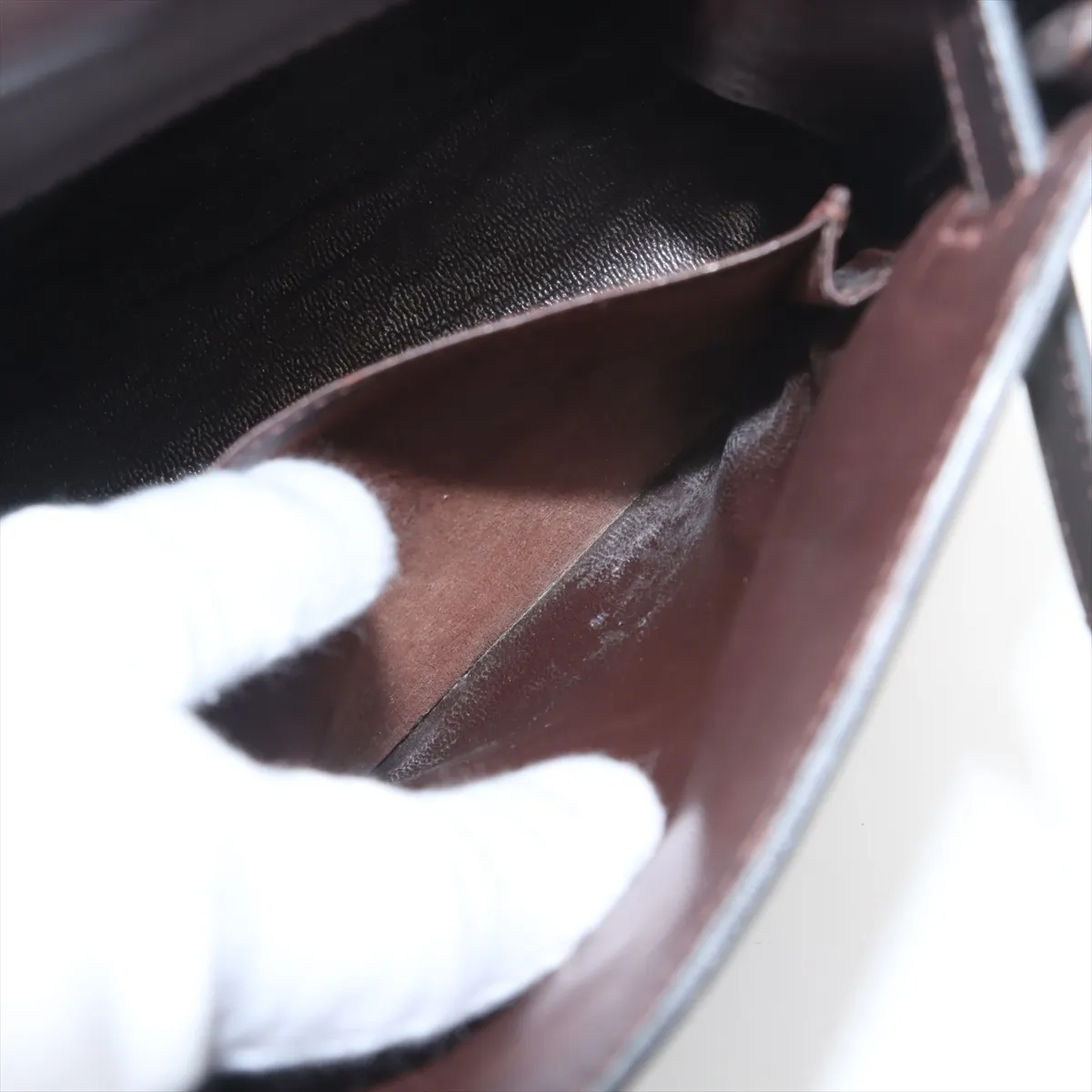 [Individually wrapped] Hermes Kelly 28 Le Tourne Box Calf Chocolat Gold hardware Engraved unclear Cadena Unlocked Hardened — view 9