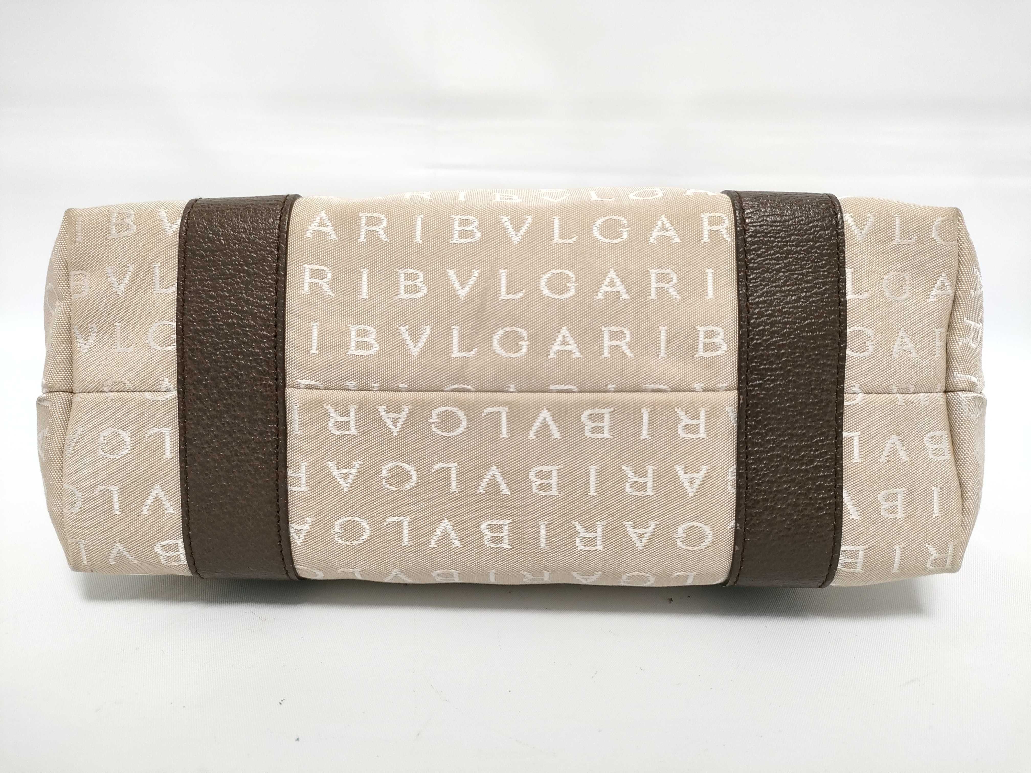 Bulgari handbag, canvas, beige — view 3