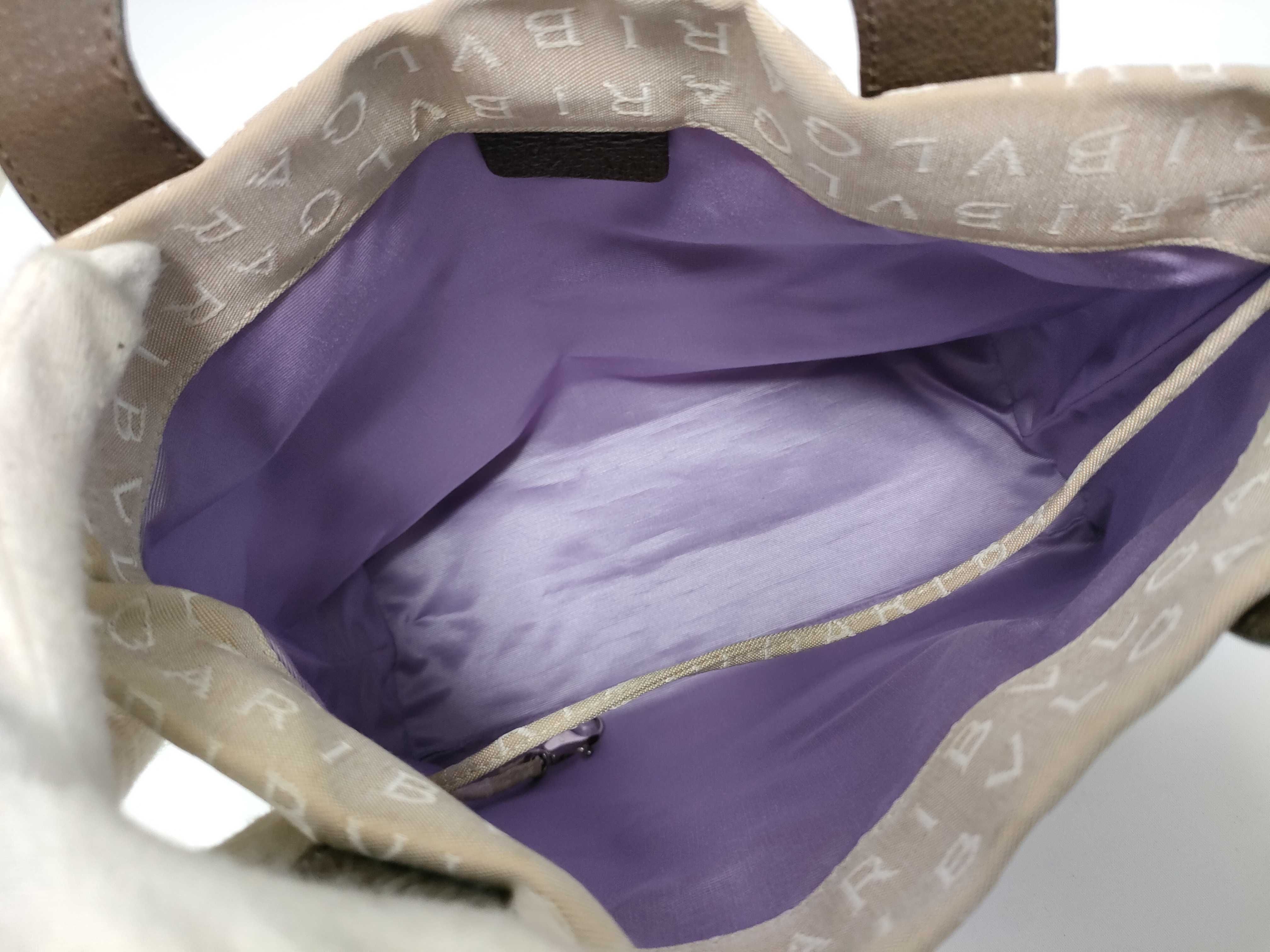Bulgari handbag, canvas, beige — view 7