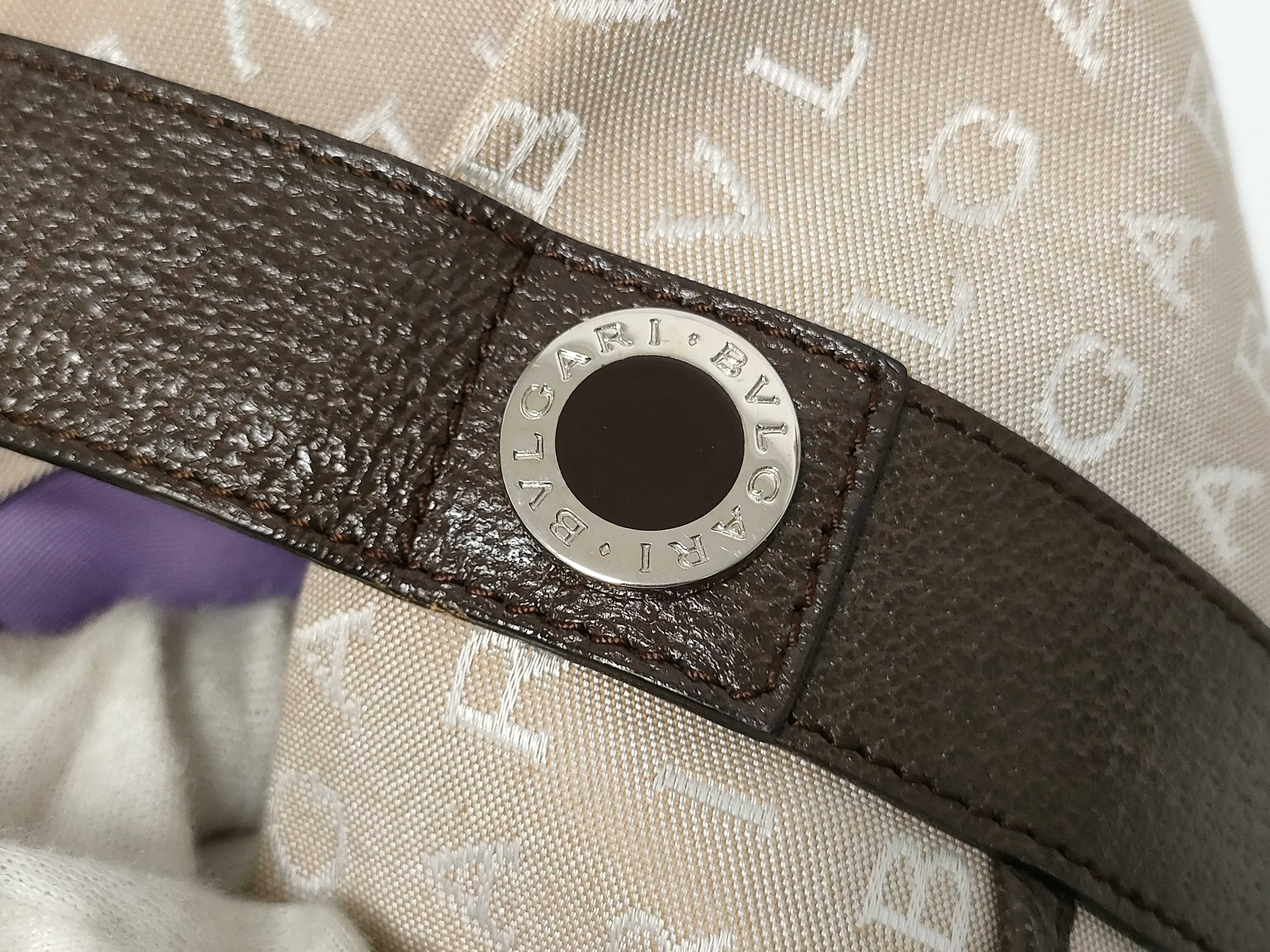 Bulgari handbag, canvas, beige — view 10