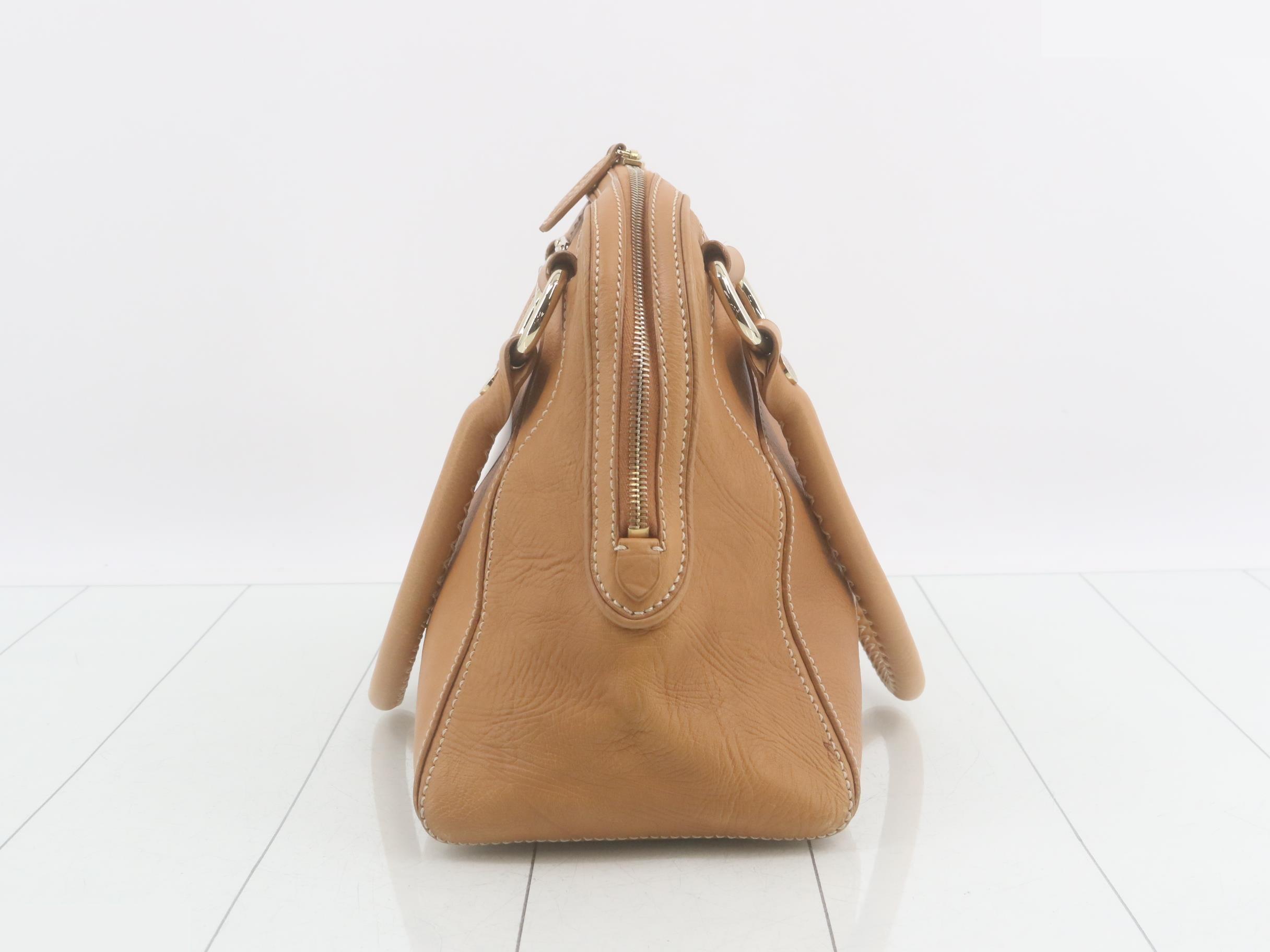 leather handbag, beige — view 3