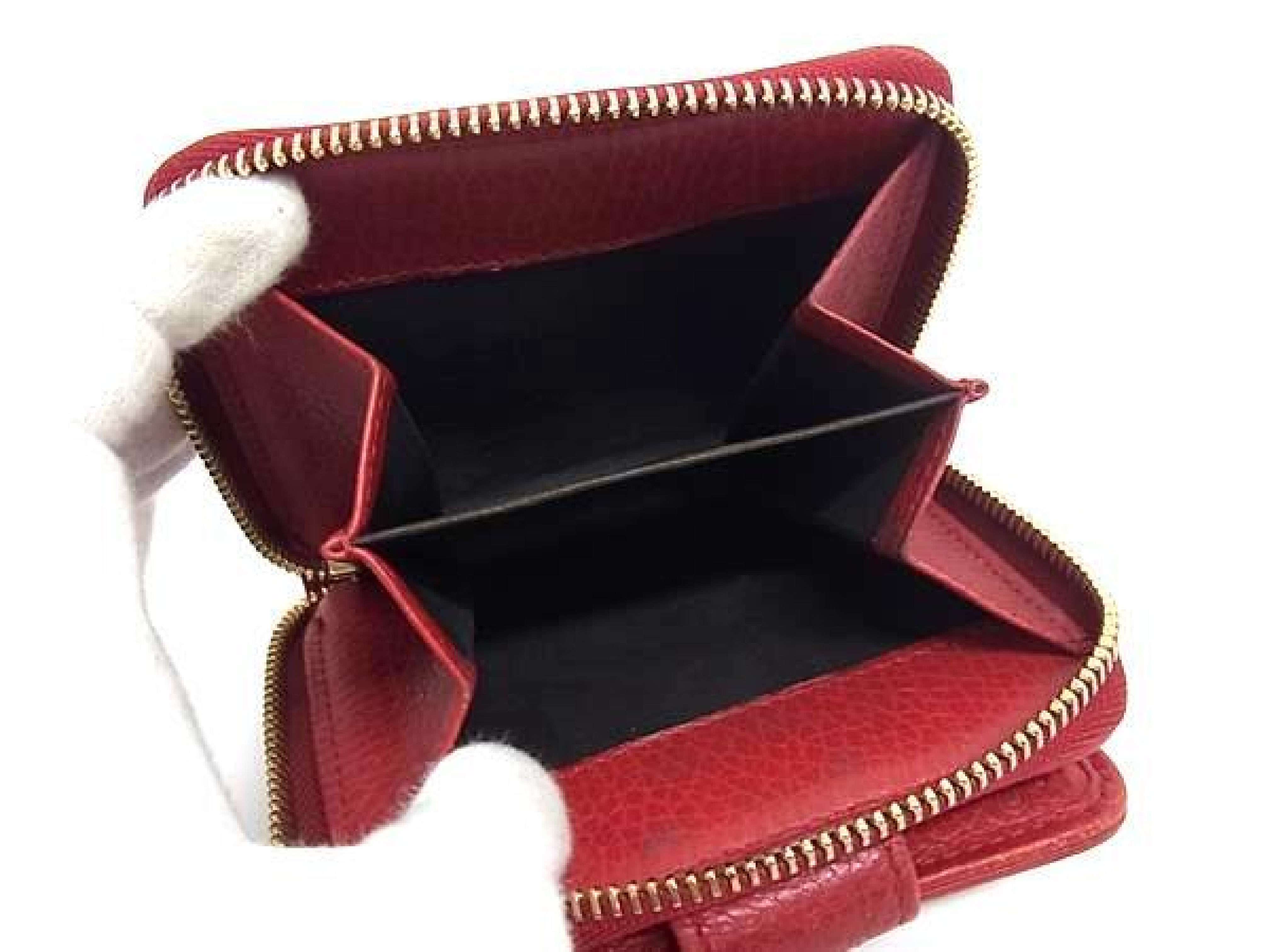 346056 2184 GG Canvas x Leather Bi-fold Wallet, Billfold, Coin Purse, Card Slots, Brown x Red, HE161 — view 5