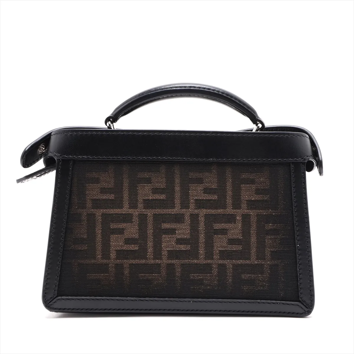 Zucca Peekaboo ICYX Cross Canvas x Leather 2-Way Handbag Black x Brown 7VA582 — view 2