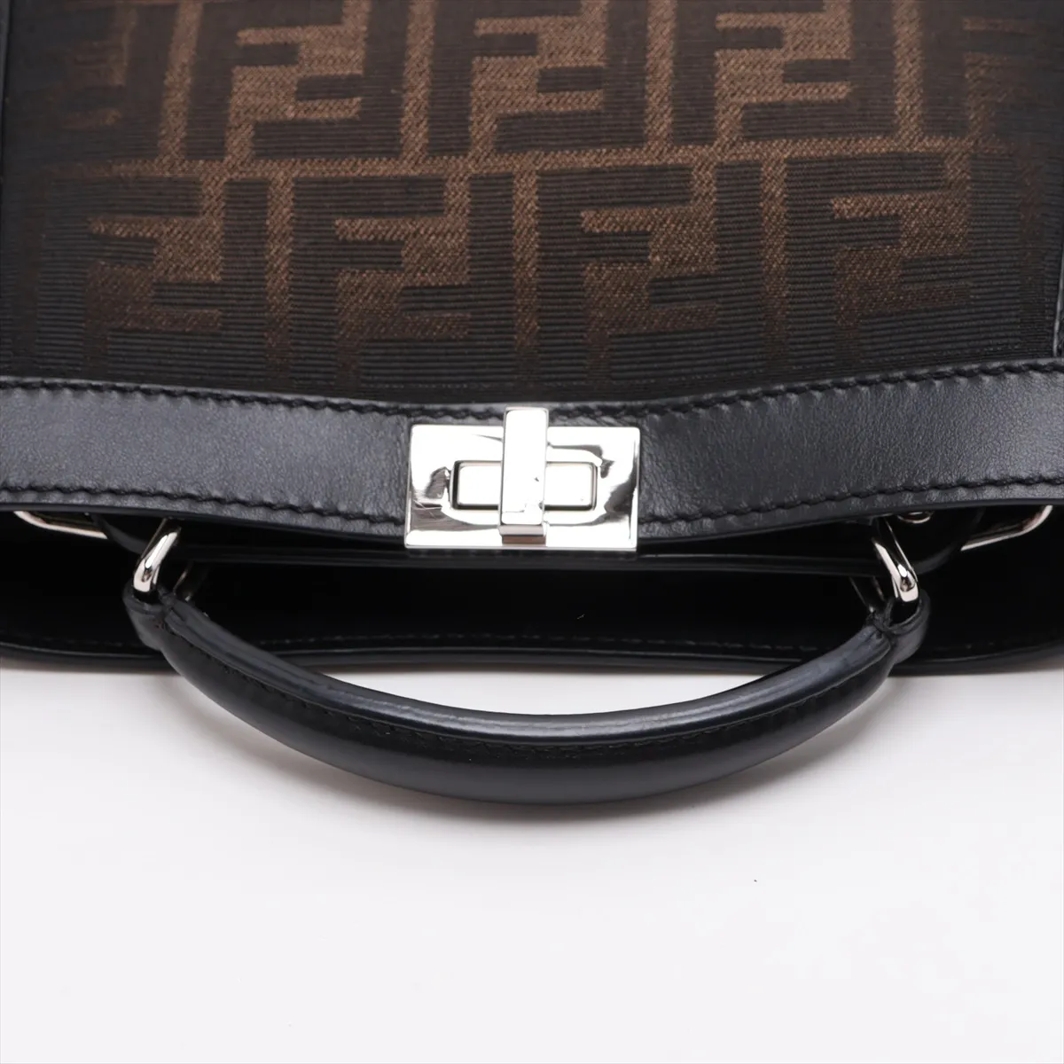 Zucca Peekaboo ICYX Cross Canvas x Leather 2-Way Handbag Black x Brown 7VA582 — view 5