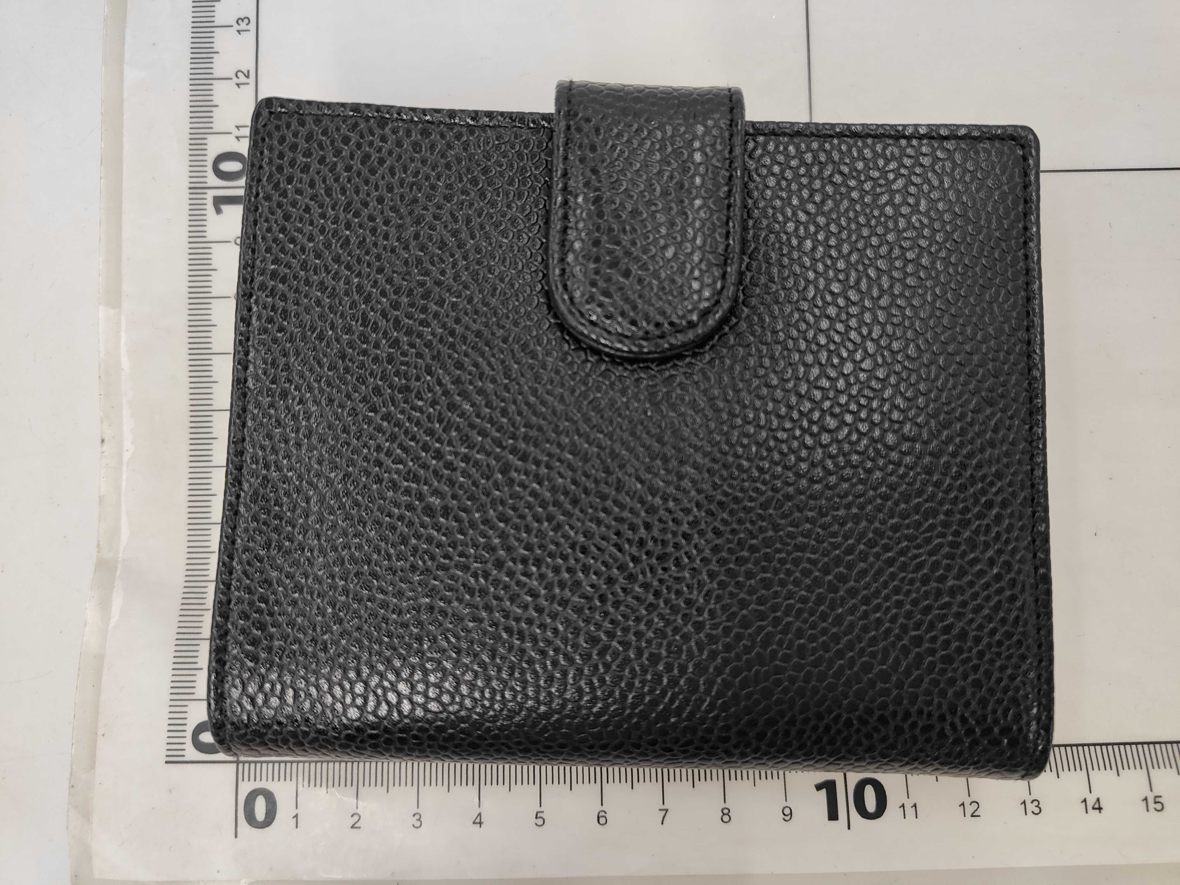 Caviar Leather Bi-fold Wallet with Coco Mark, Black (5719826) — view 2