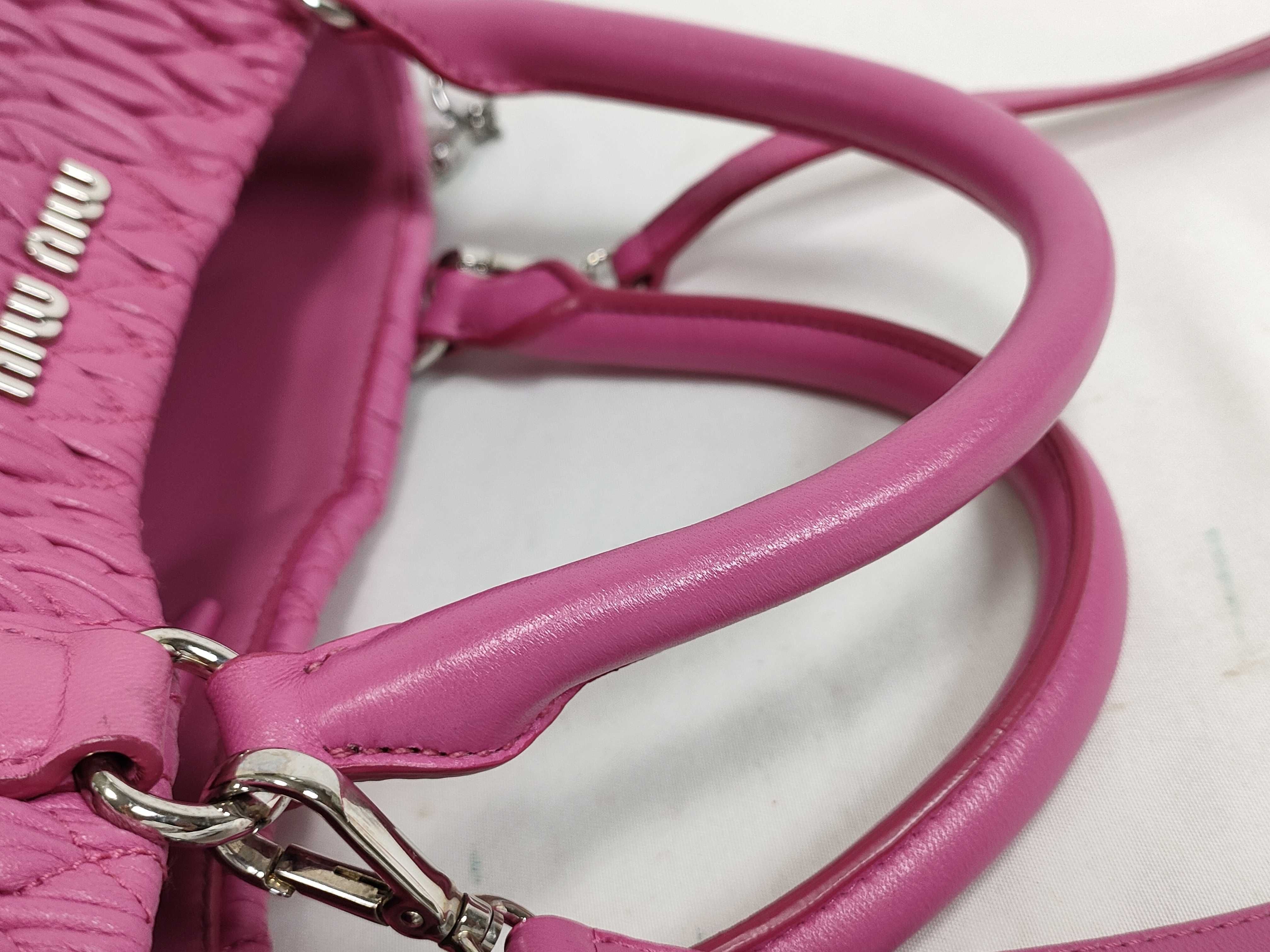 Matelassé Nappa Crystal 2-Way Handbag, Pink Leather Handbag — view 3