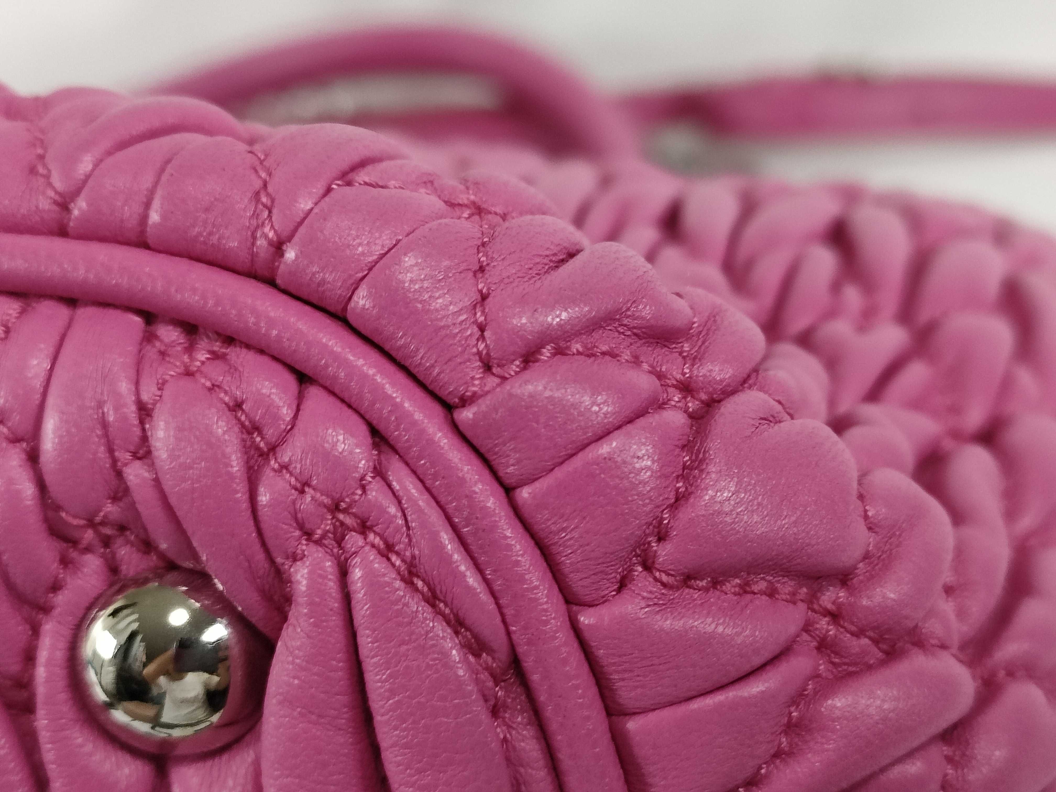 Matelassé Nappa Crystal 2-Way Handbag, Pink Leather Handbag — view 7