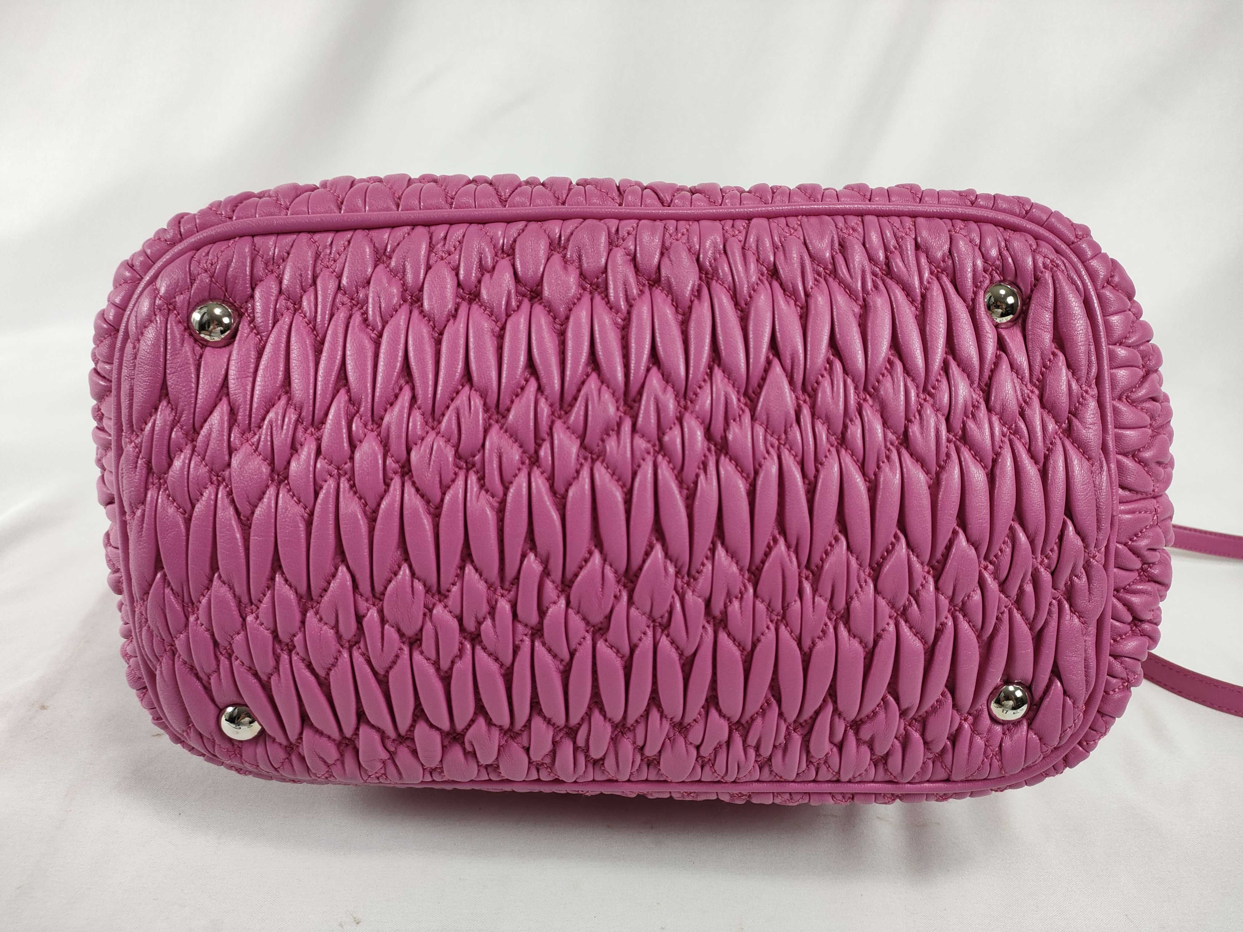 Matelassé Nappa Crystal 2-Way Handbag, Pink Leather Handbag — view 8