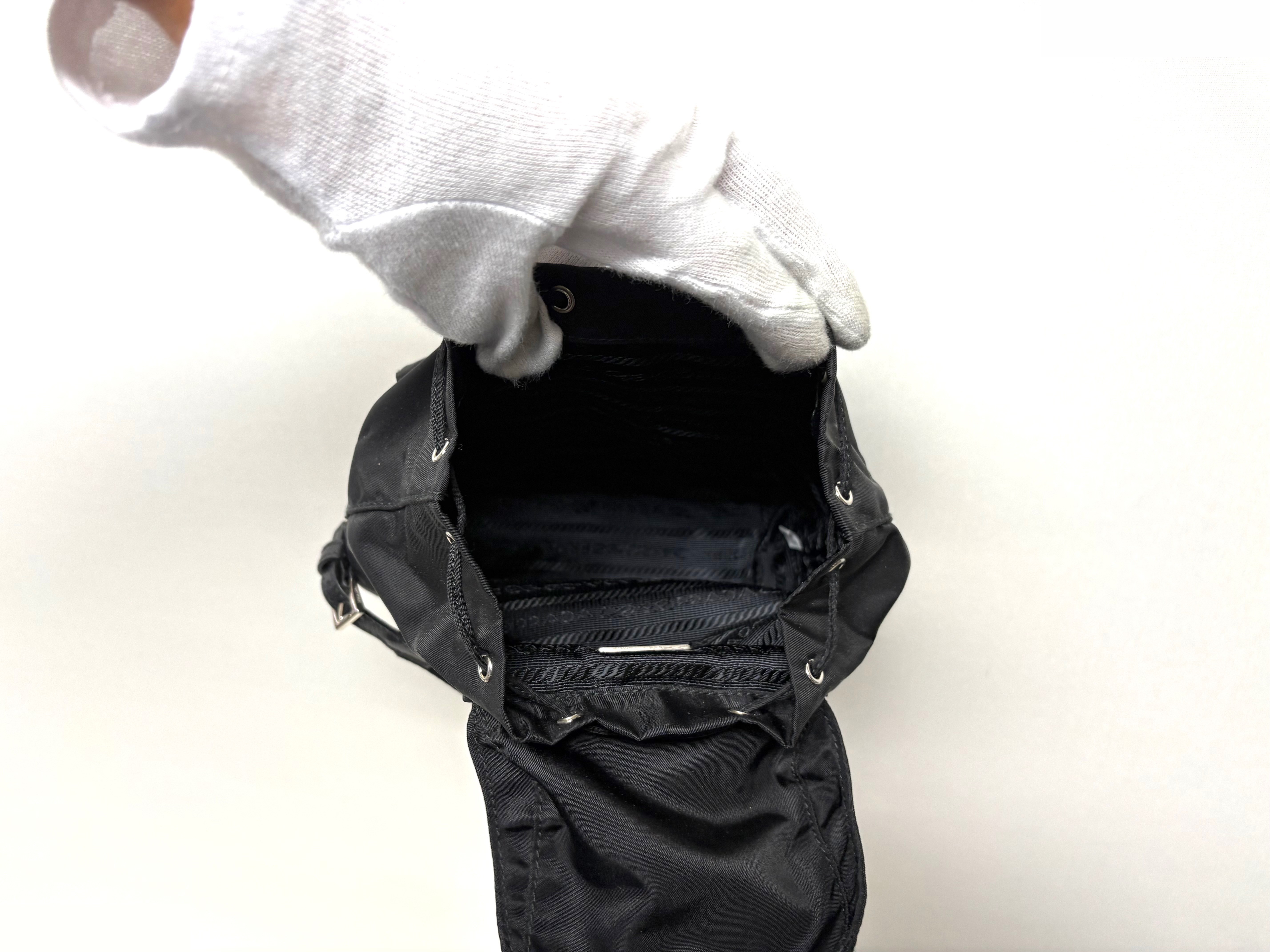 Mini backpack style chain shoulder bag, nylon — view 5