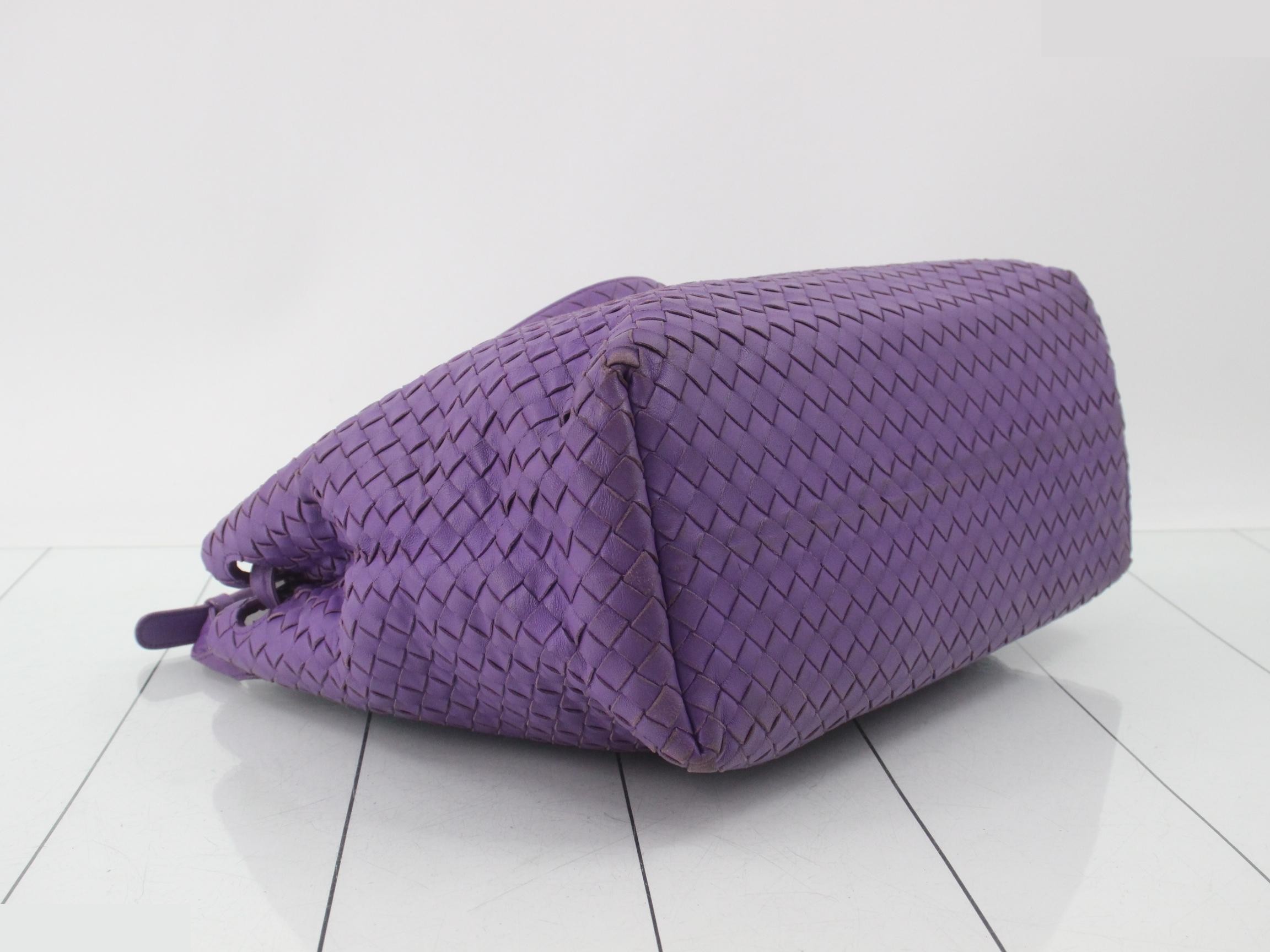 Intrecciato One-Shoulder Bag, Purple — view 5