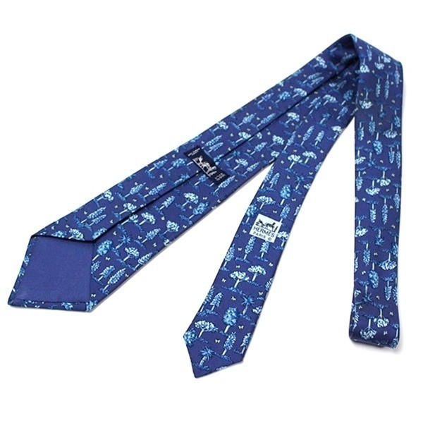 silk tie, navy blue, with box. — view 2