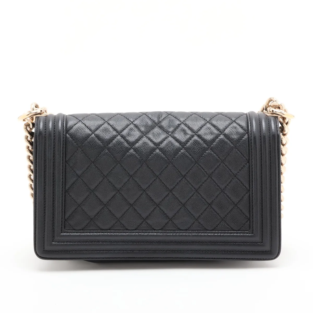 Boy Chanel 25 Caviar Skin Chain Shoulder Bag, Black with Gold Hardware, 23966794, Serial Number 23, A67086 — view 2