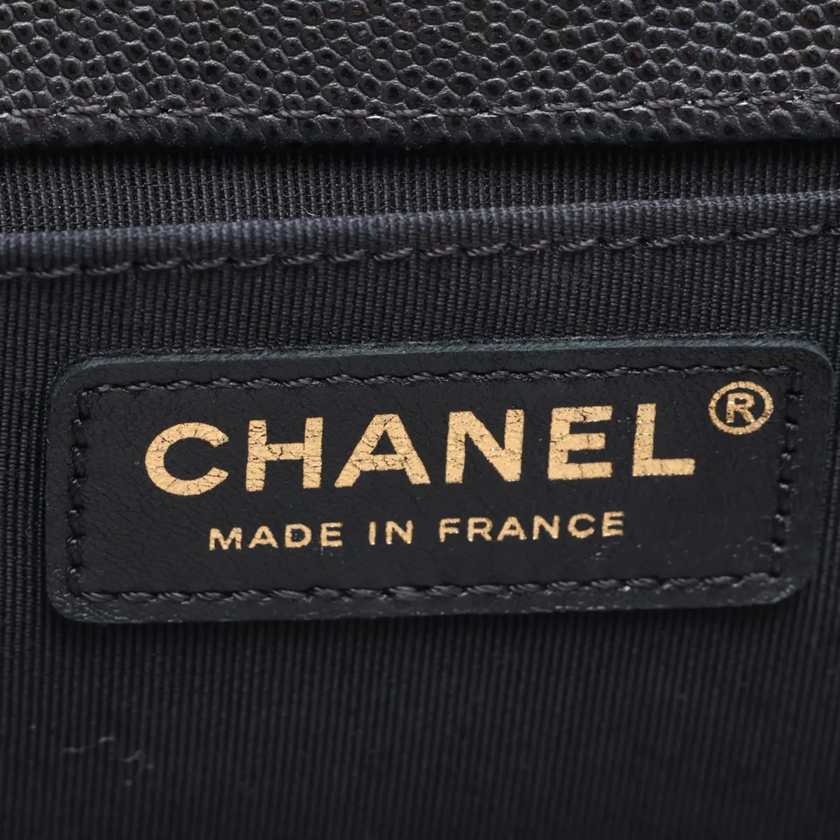 Boy Chanel 25 Caviar Skin Chain Shoulder Bag, Black with Gold Hardware, 23966794, Serial Number 23, A67086 — view 9