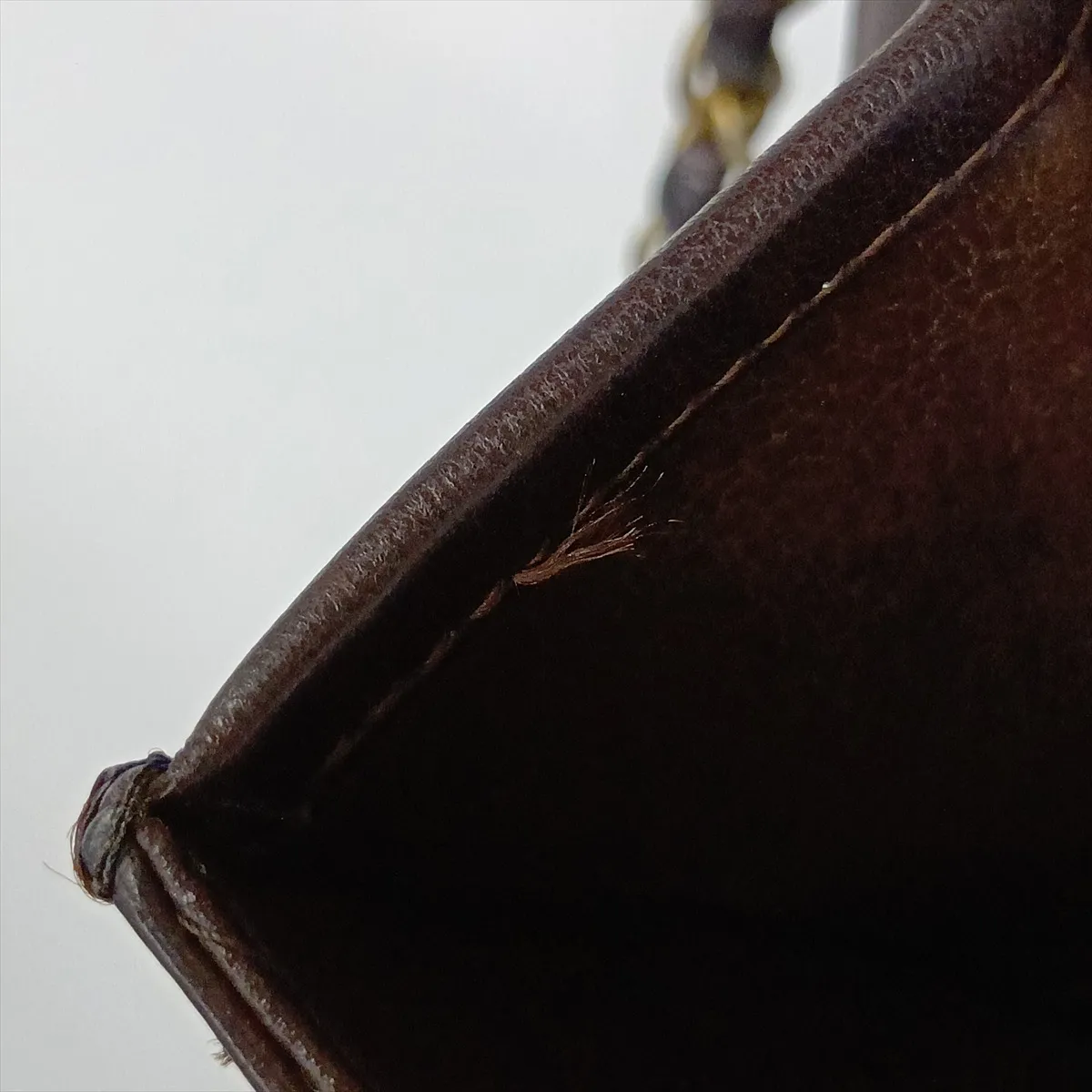Matelassé Lambskin Chain Shoulder Bag, Push-Lock, Brown, Gold Hardware — view 14