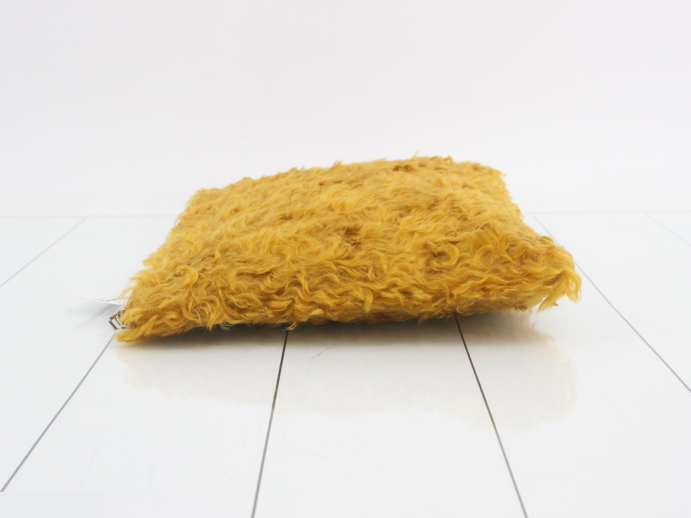 Clutch bag, mustard, fur — view 4