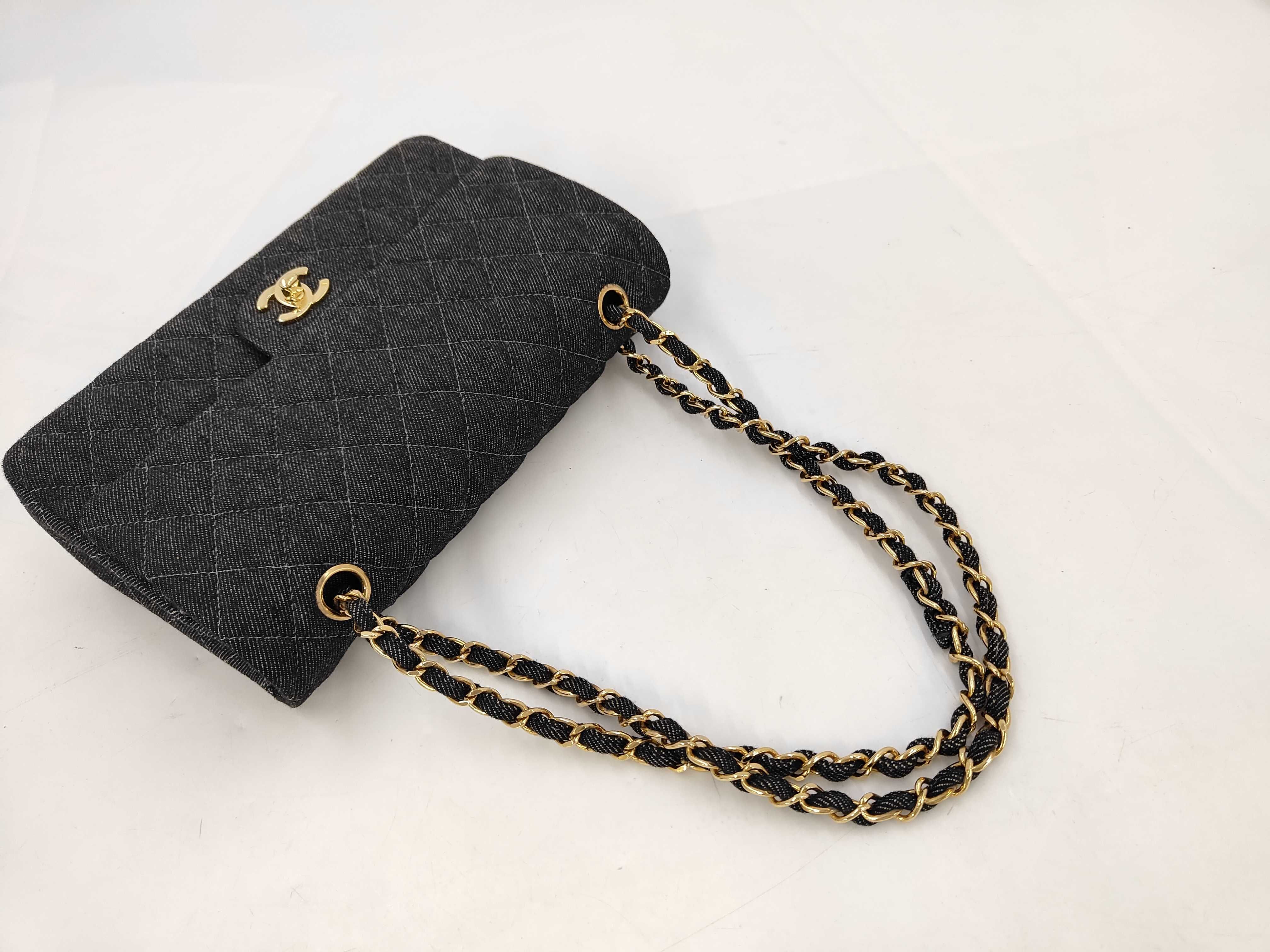 Matelassé Chain Denim Shoulder Bag — view 5