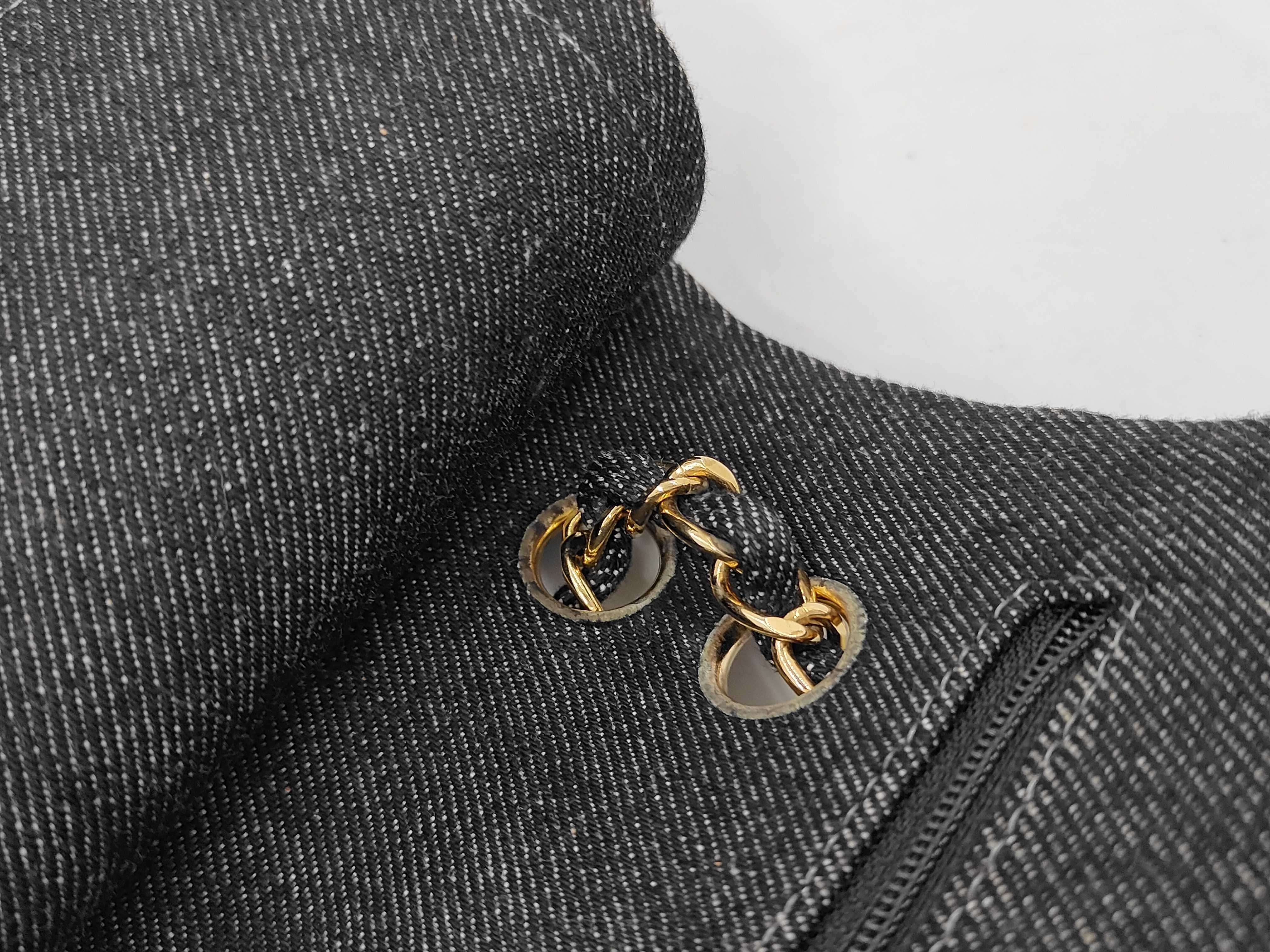 Matelassé Chain Denim Shoulder Bag — view 7