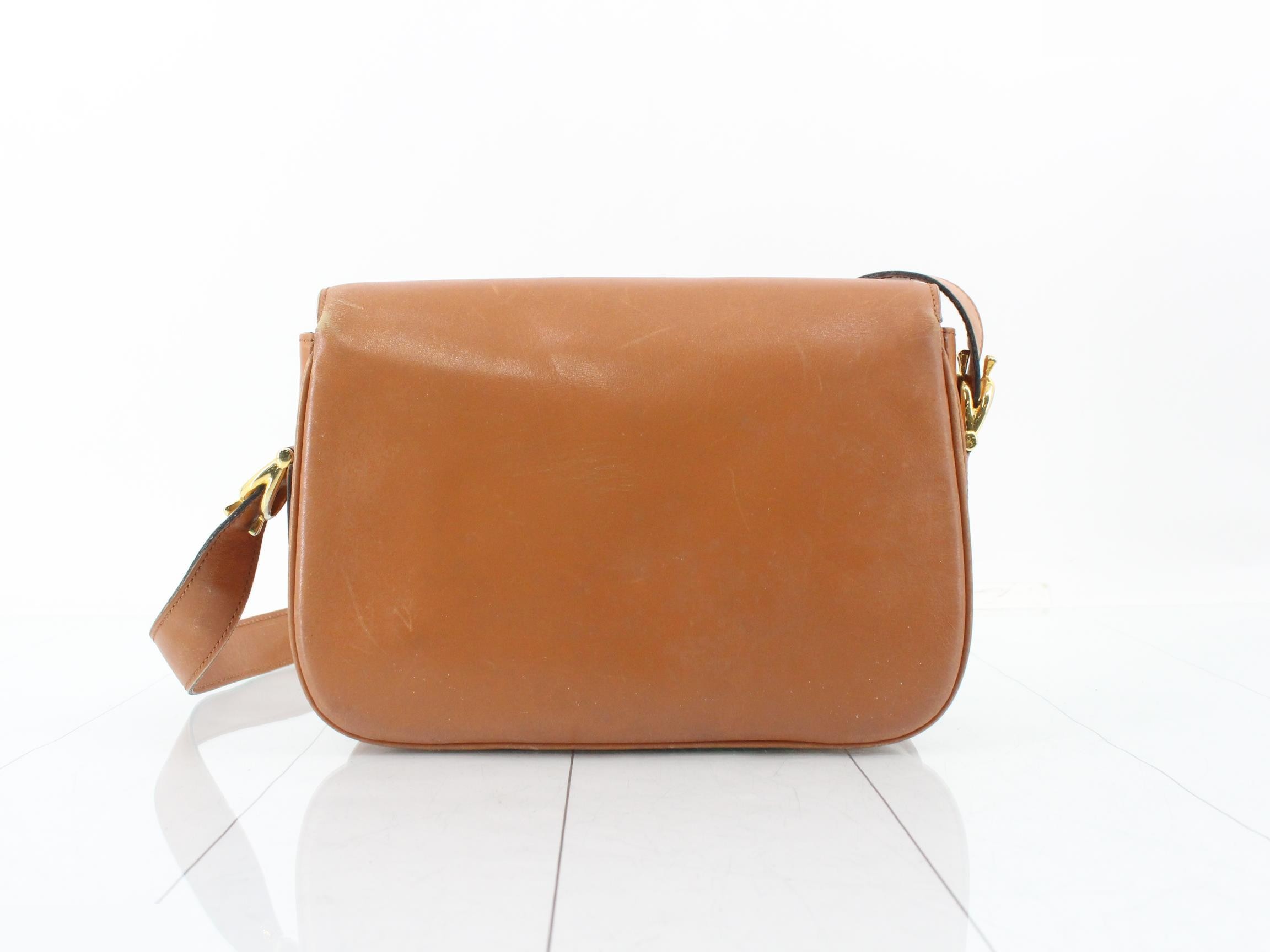 Leather Macadam Flap Push-Lock Shoulder Bag, Brown — view 2