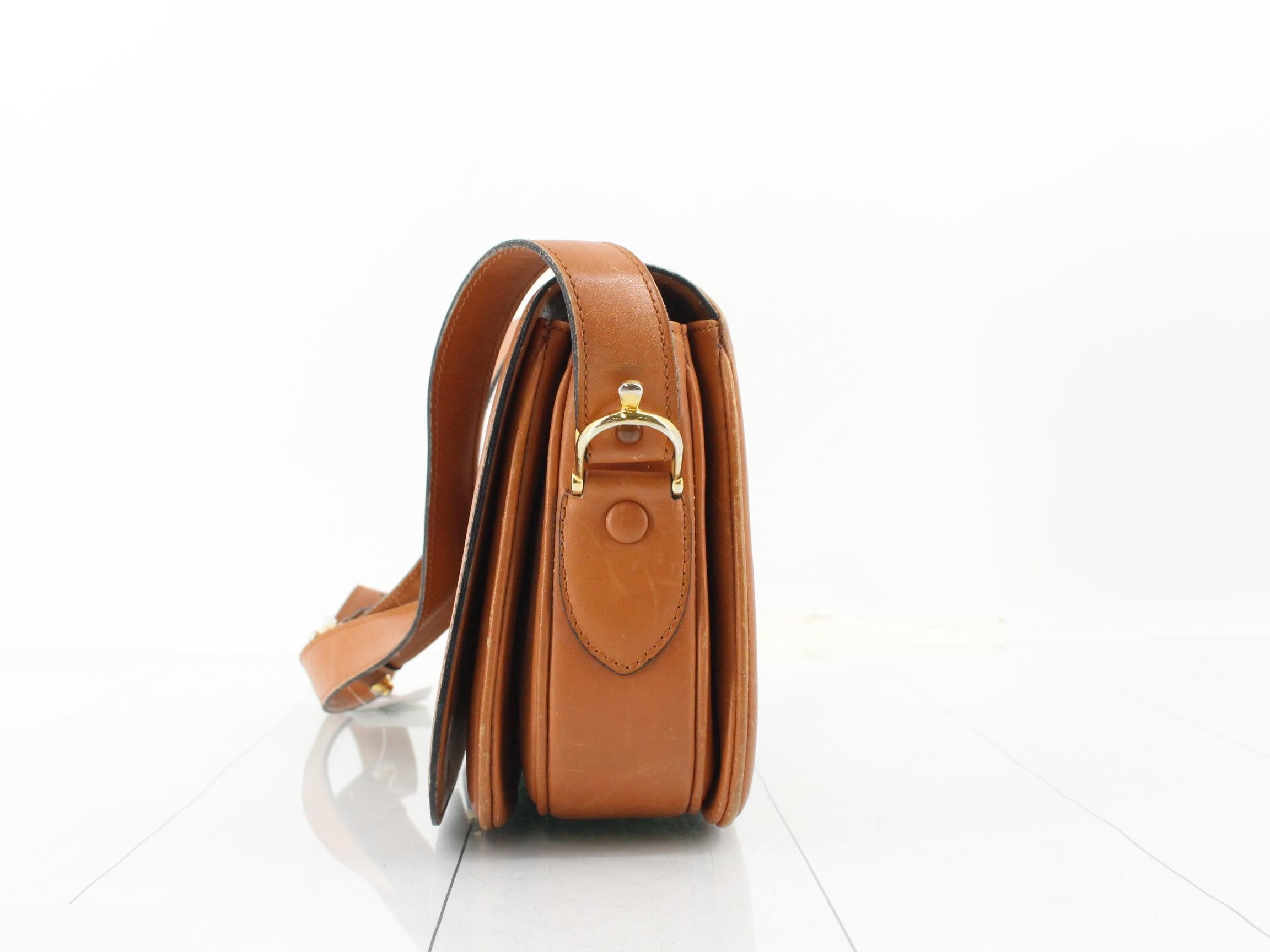 Leather Macadam Flap Push-Lock Shoulder Bag, Brown — view 3