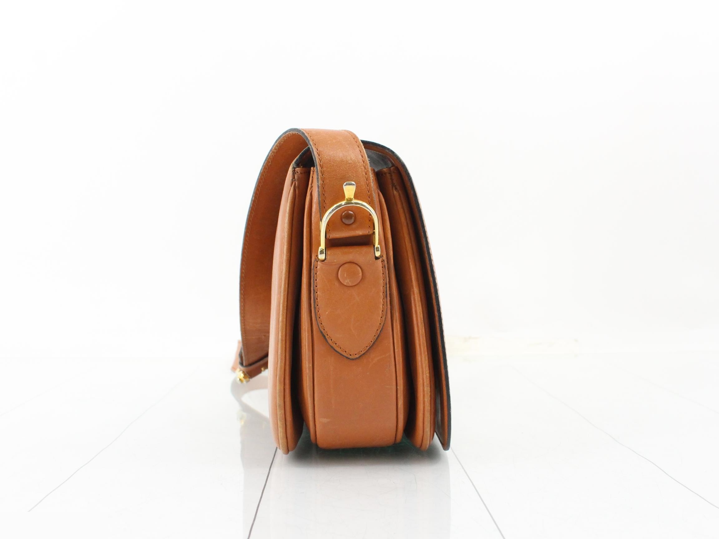 Leather Macadam Flap Push-Lock Shoulder Bag, Brown — view 4