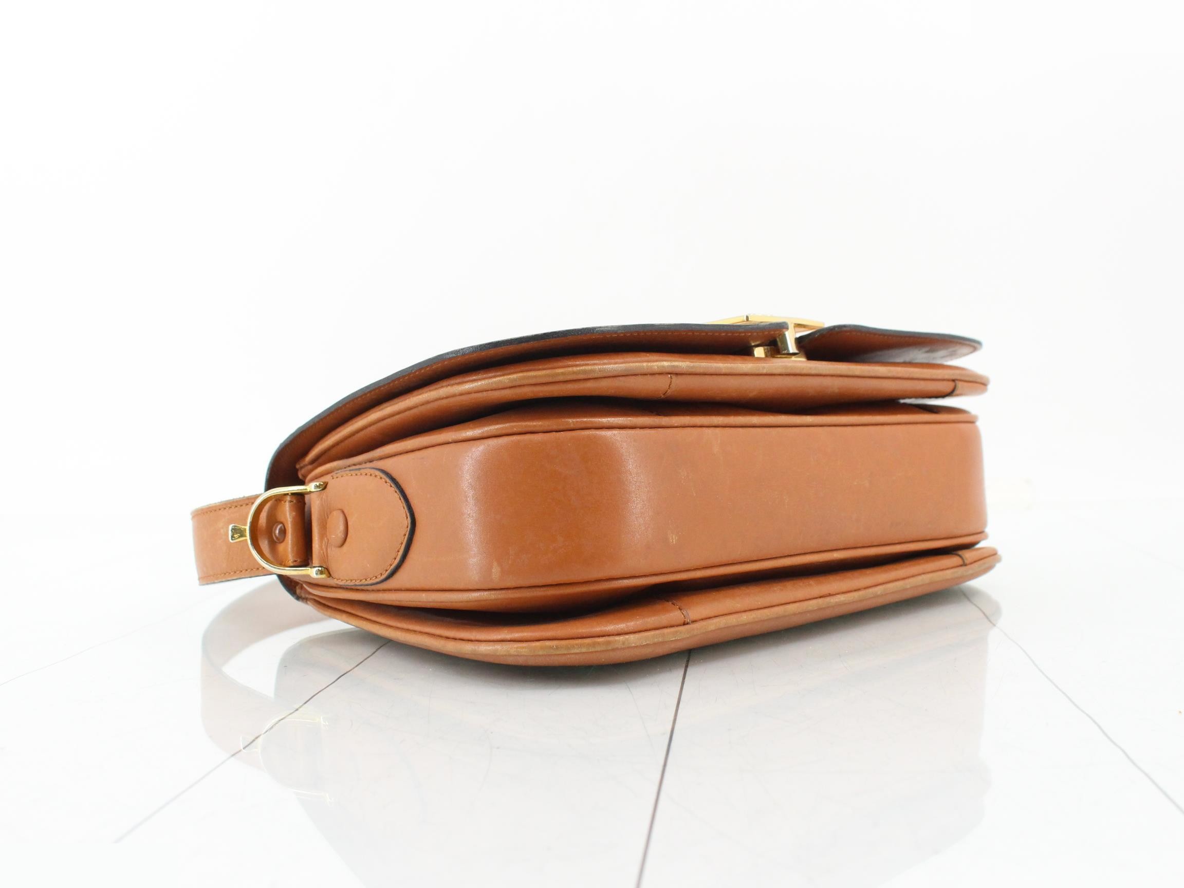 Leather Macadam Flap Push-Lock Shoulder Bag, Brown — view 5