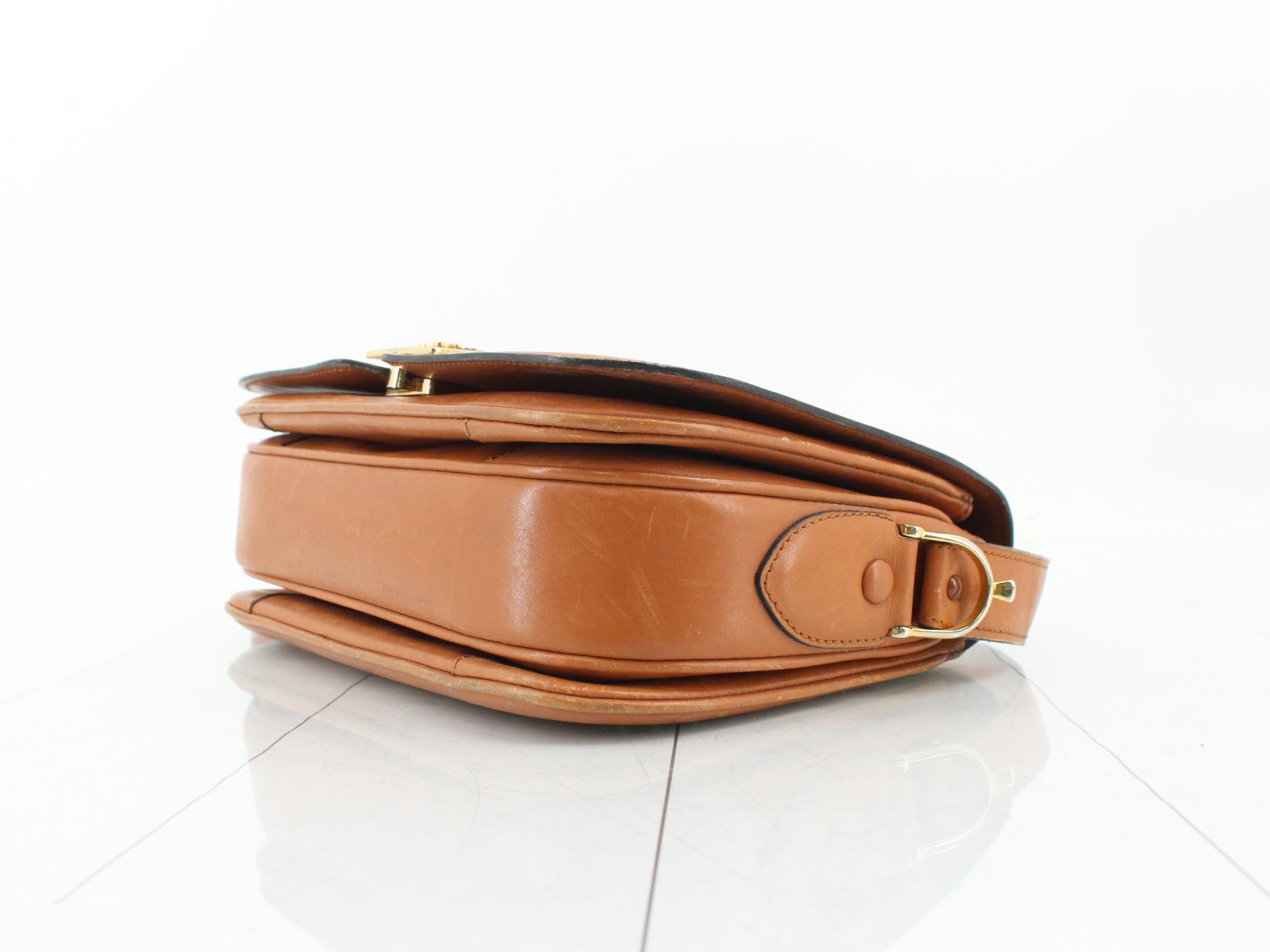 Leather Macadam Flap Push-Lock Shoulder Bag, Brown — view 6