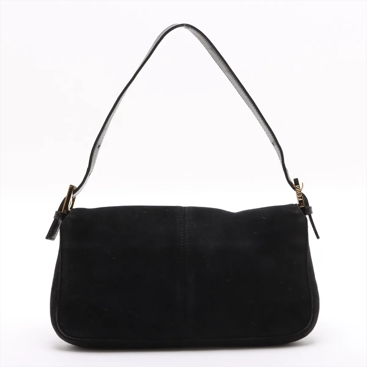 Mamma Bucket Suede x Leather Shoulder Bag Black 26424 — view 2