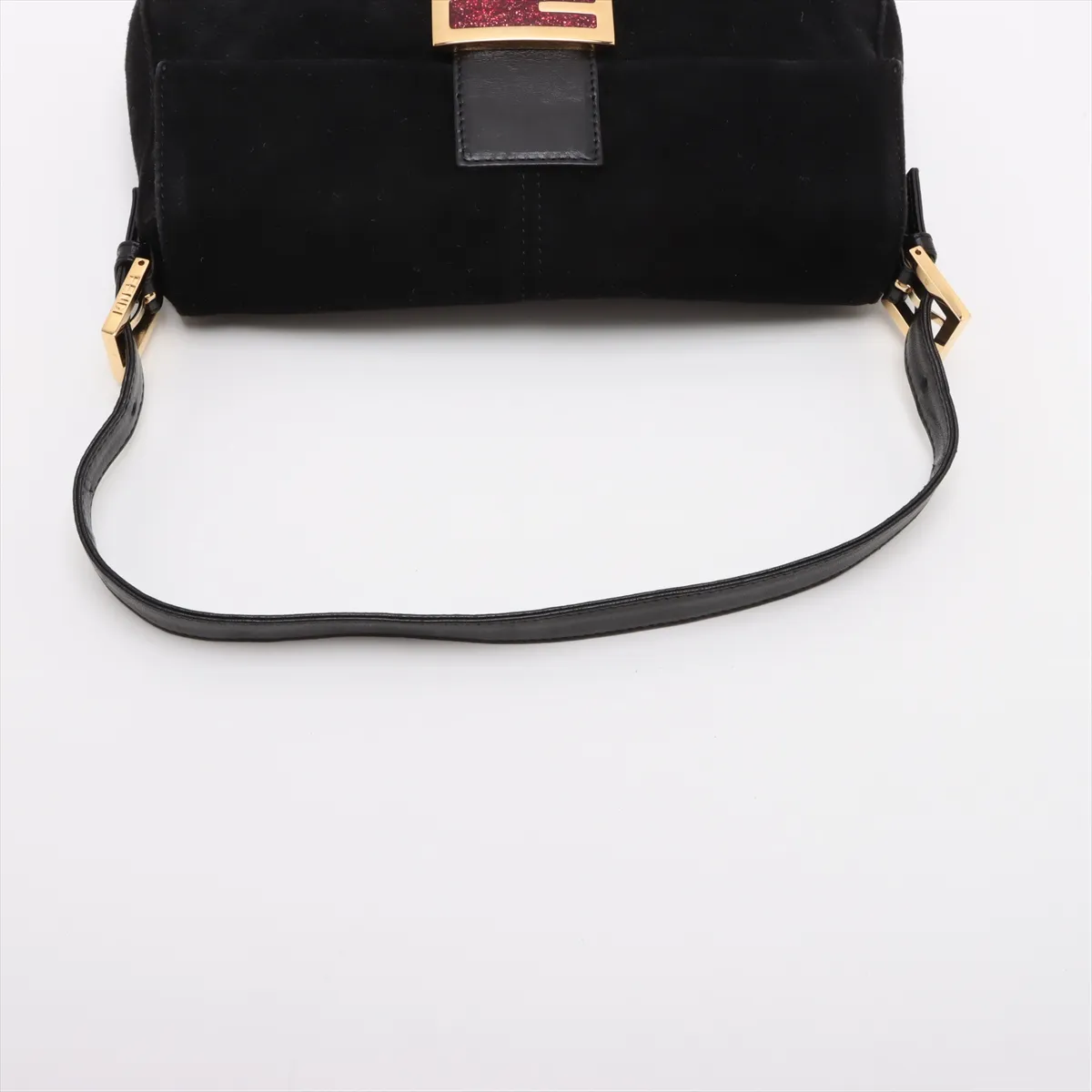 Mamma Bucket Suede x Leather Shoulder Bag Black 26424 — view 5