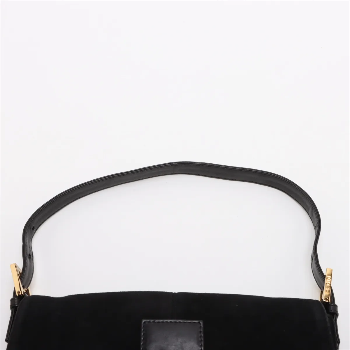 Mamma Bucket Suede x Leather Shoulder Bag Black 26424 — view 6