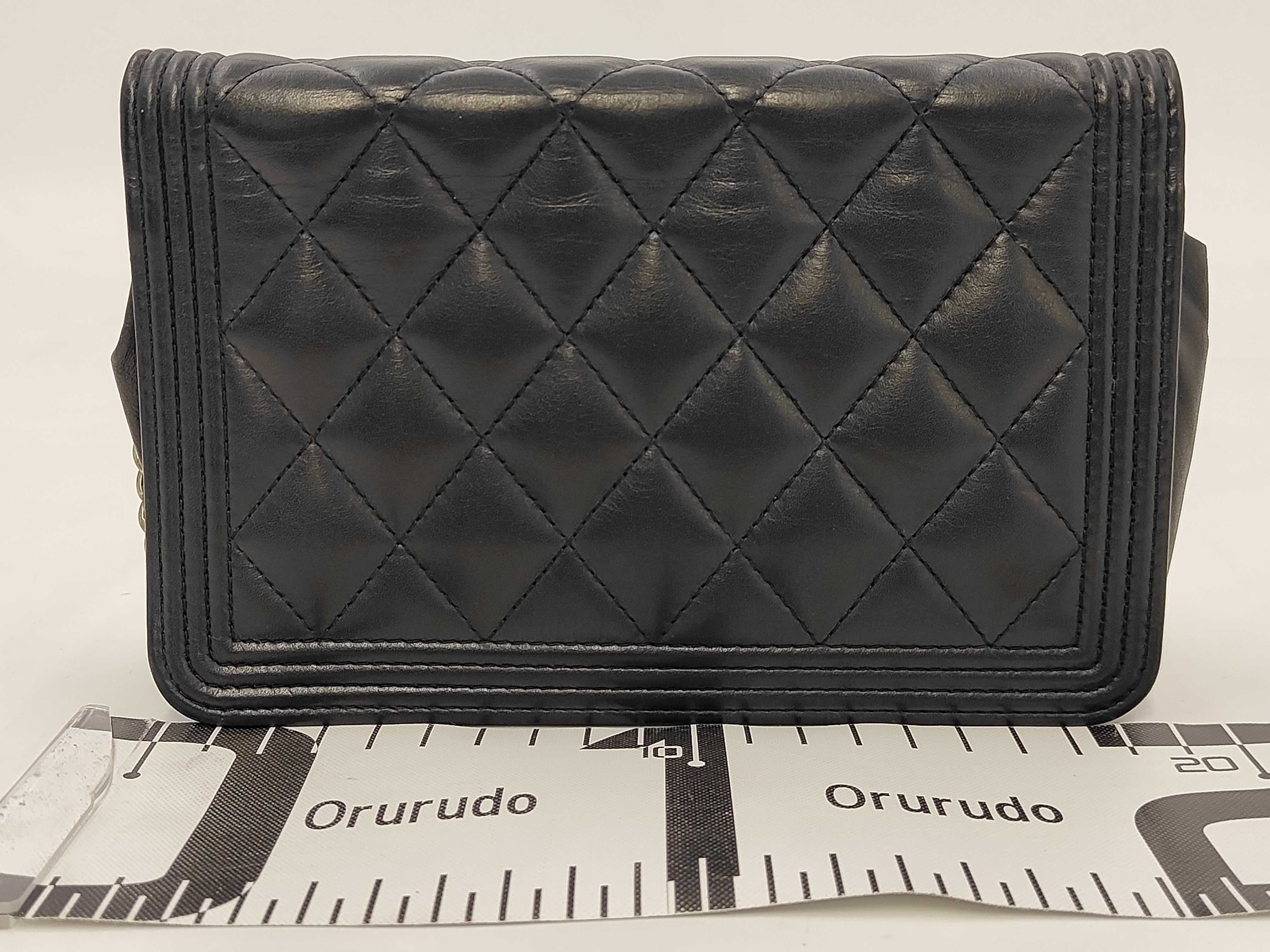 Boy Chanel Lambskin Chain Wallet Shoulder Bag Black Shoulder Bag — view 2