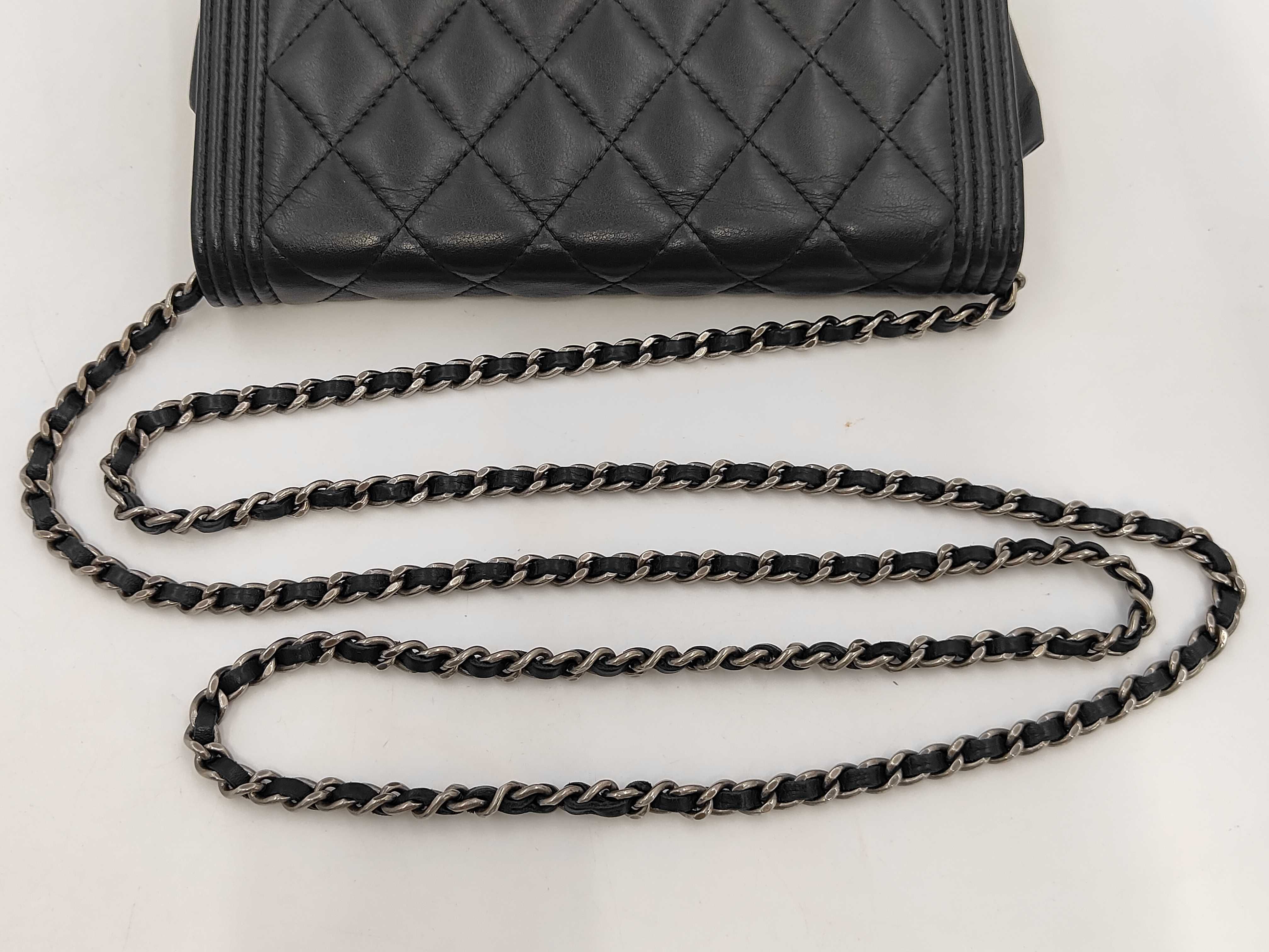 Boy Chanel Lambskin Chain Wallet Shoulder Bag Black Shoulder Bag — view 5