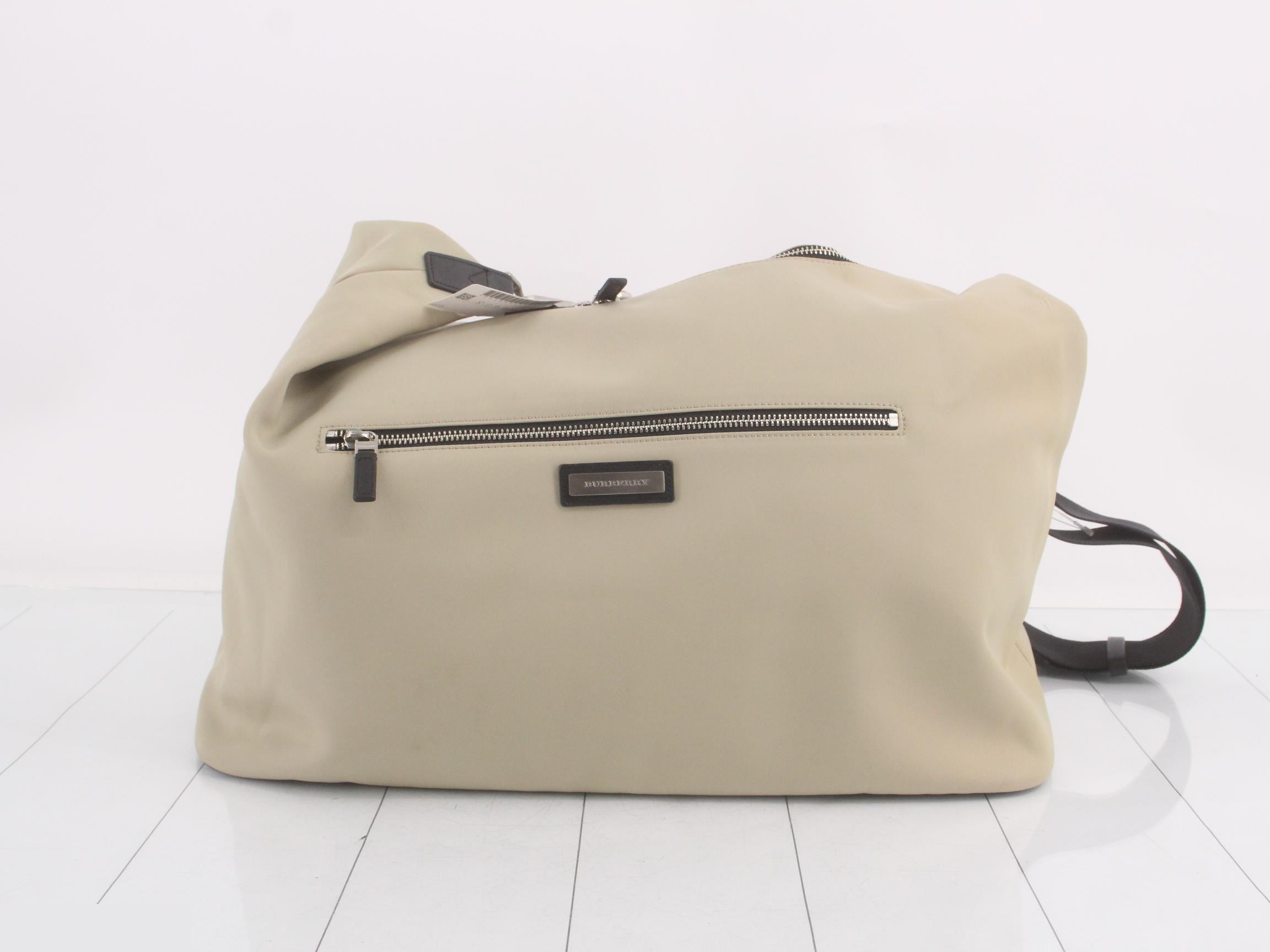Nylon logo plate shoulder bag
