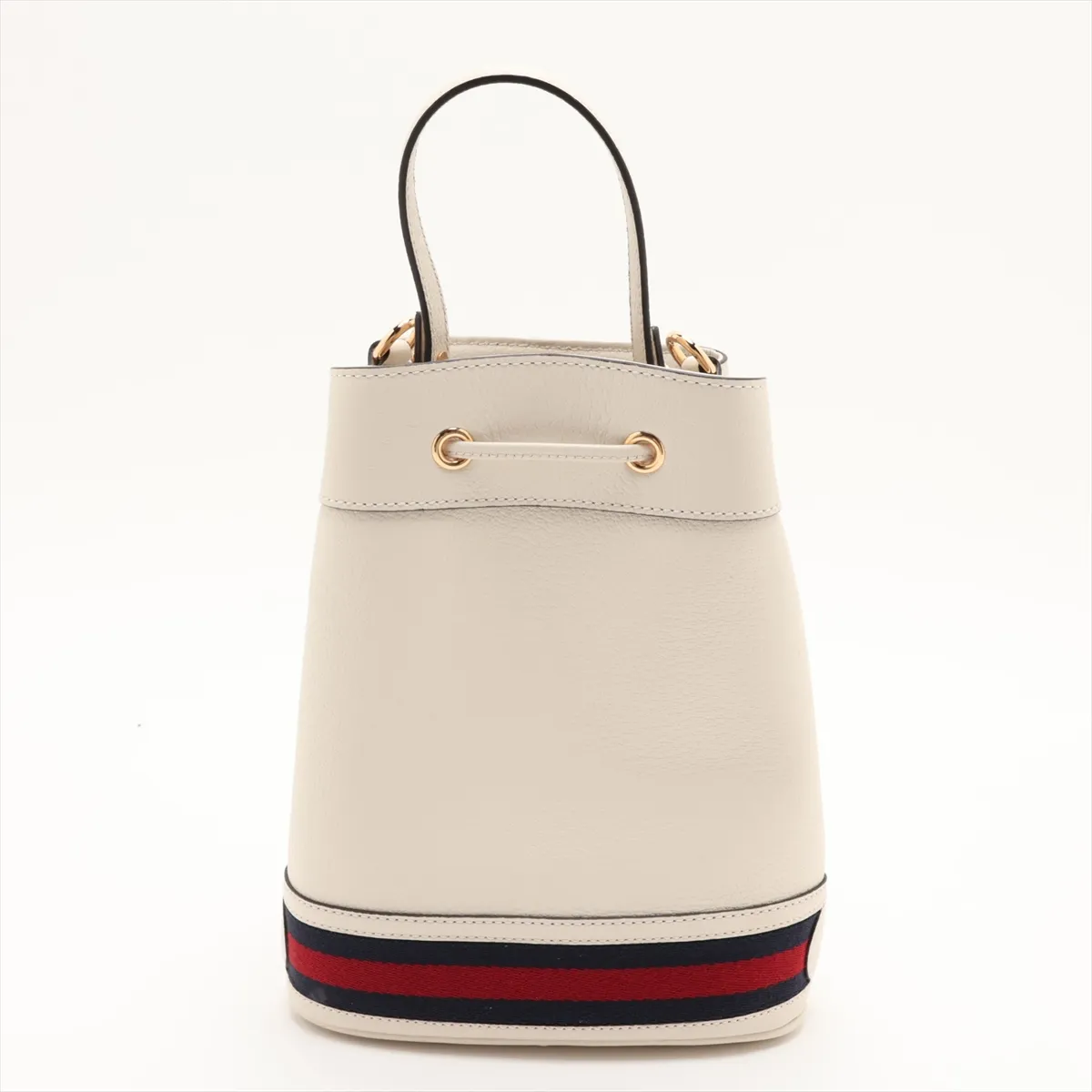 719884 Leather 2-Way Handbag White Outlet — view 2