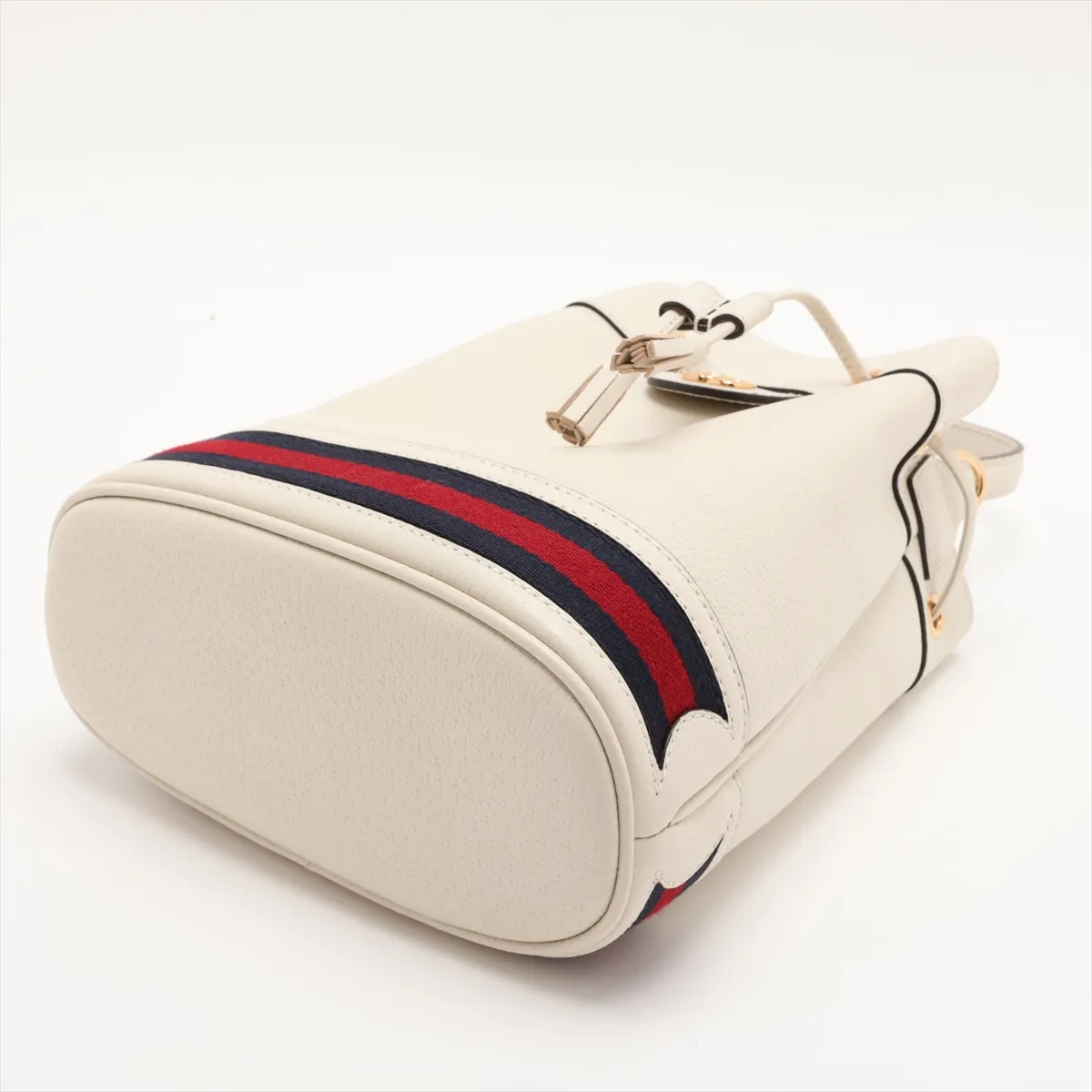 719884 Leather 2-Way Handbag White Outlet — view 3