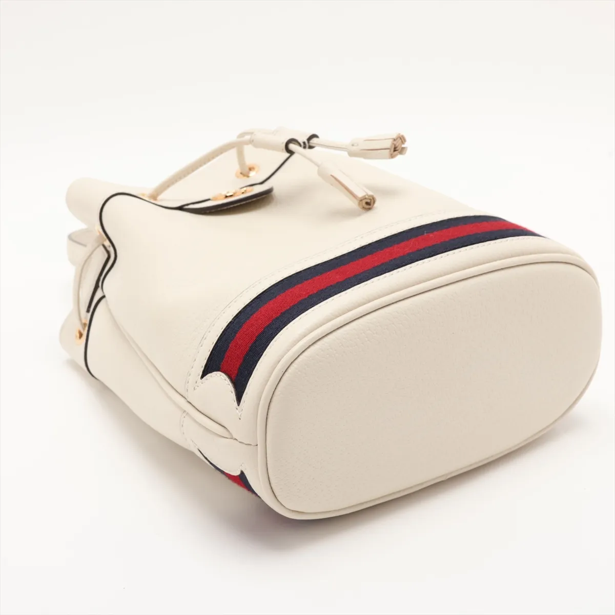719884 Leather 2-Way Handbag White Outlet — view 4