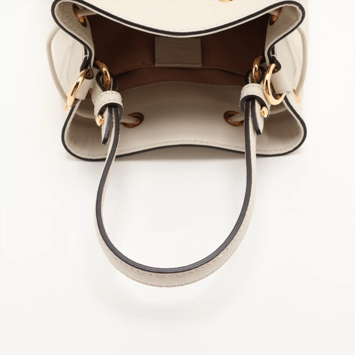 719884 Leather 2-Way Handbag White Outlet — view 5