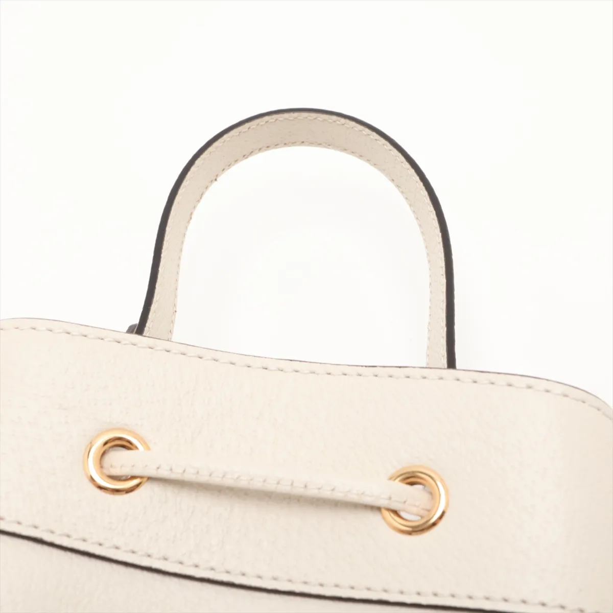 719884 Leather 2-Way Handbag White Outlet — view 6