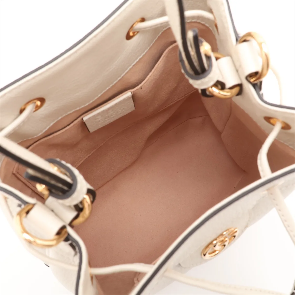 719884 Leather 2-Way Handbag White Outlet — view 8