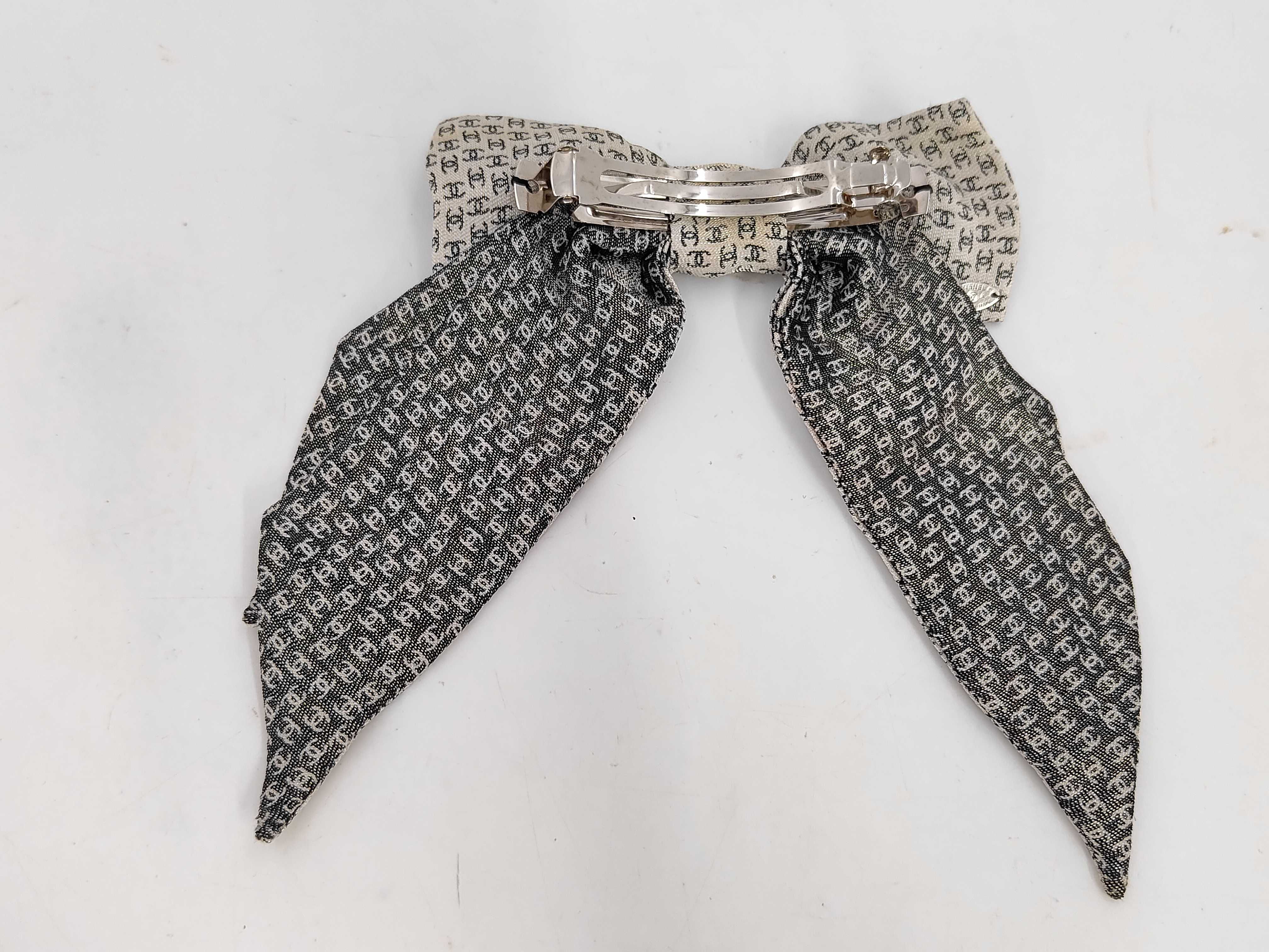 Valletta - Silk Ivory x Black Coco Mark Pattern/Ribbon 25A Accessories Hair Accessories — view 2