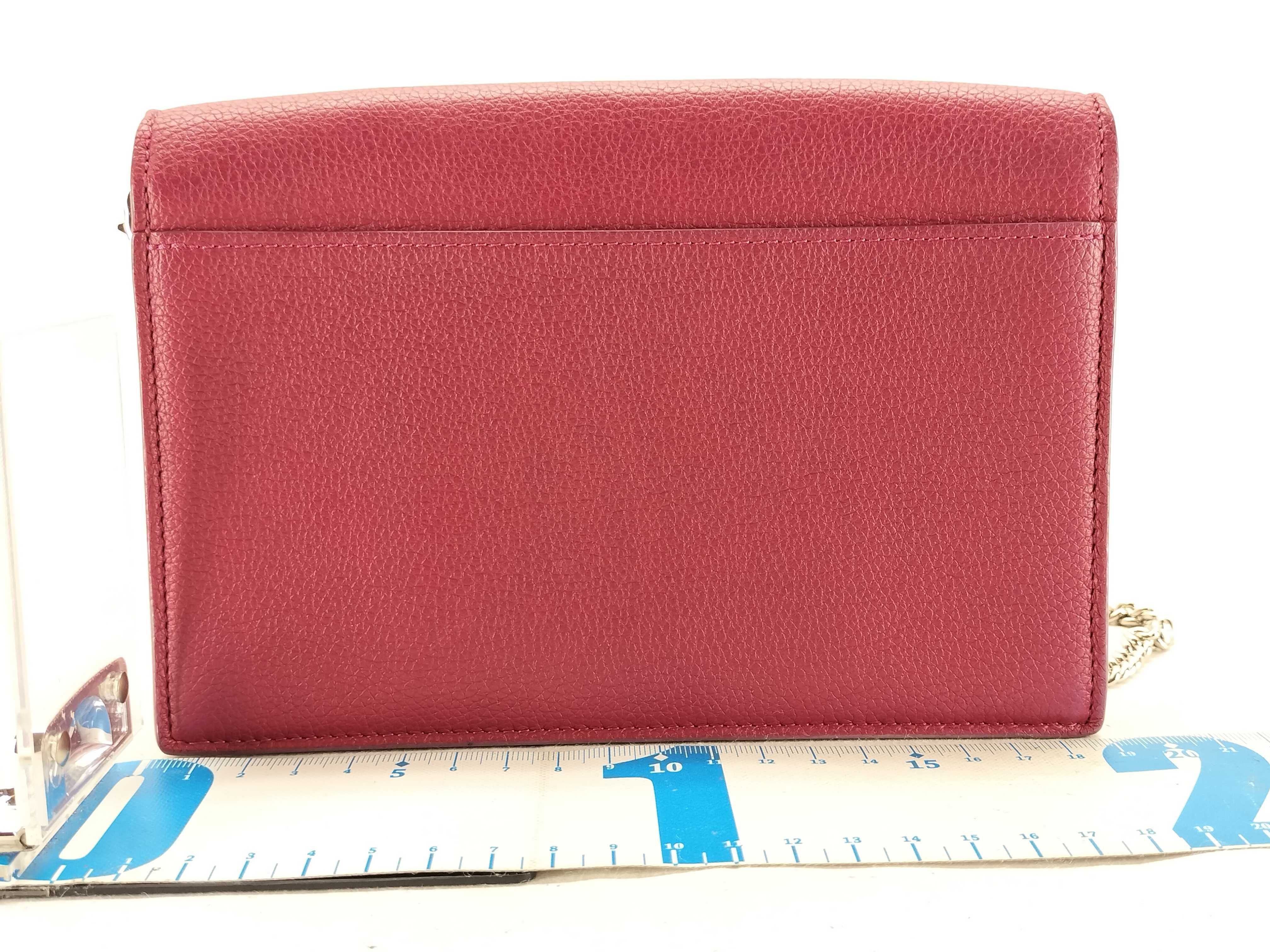 PH - BiColor Red and Cream MyLockMe Chain Pouchette Leather Shoulder Bag — view 2