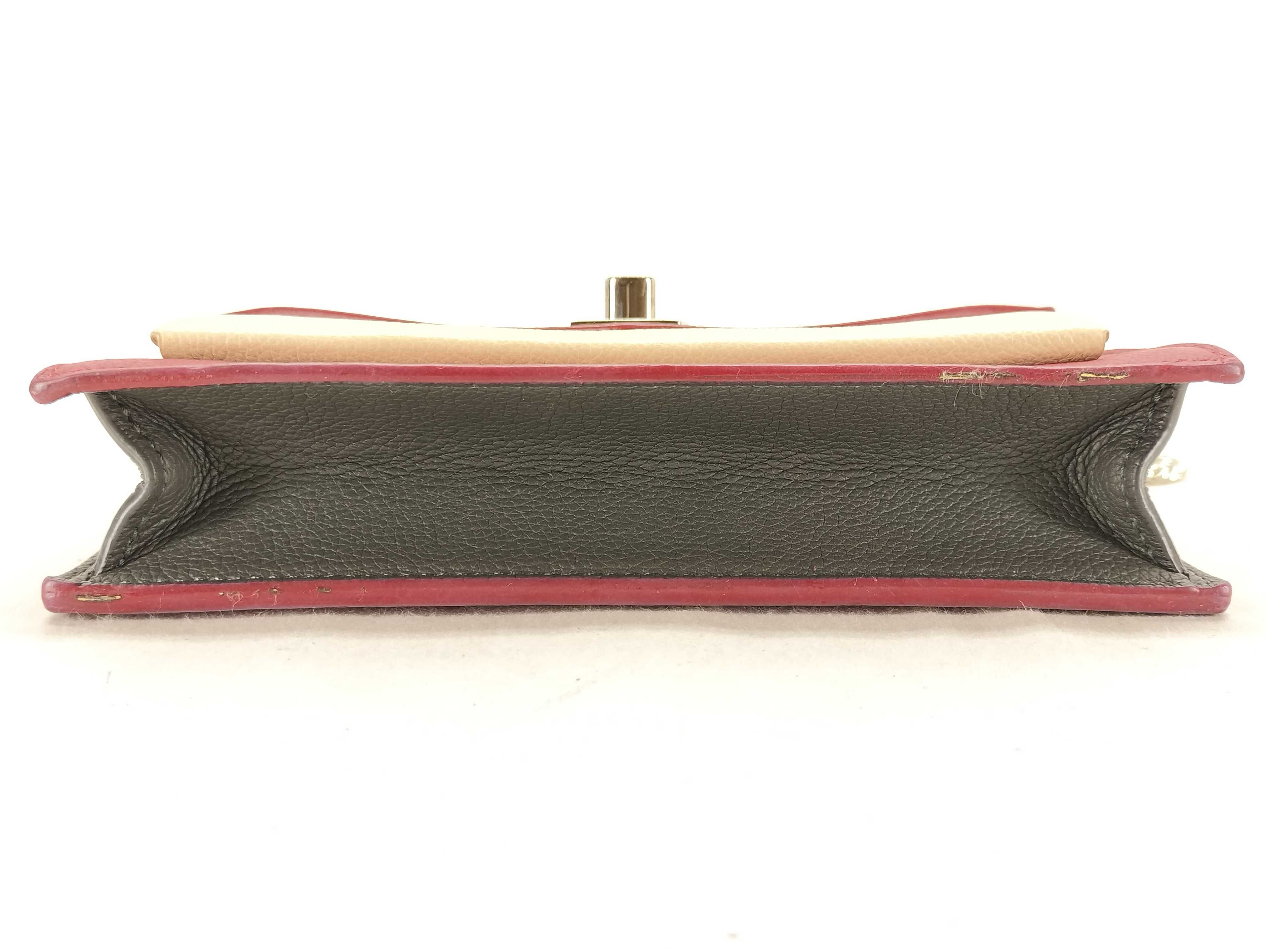 PH - BiColor Red and Cream MyLockMe Chain Pouchette Leather Shoulder Bag — view 7