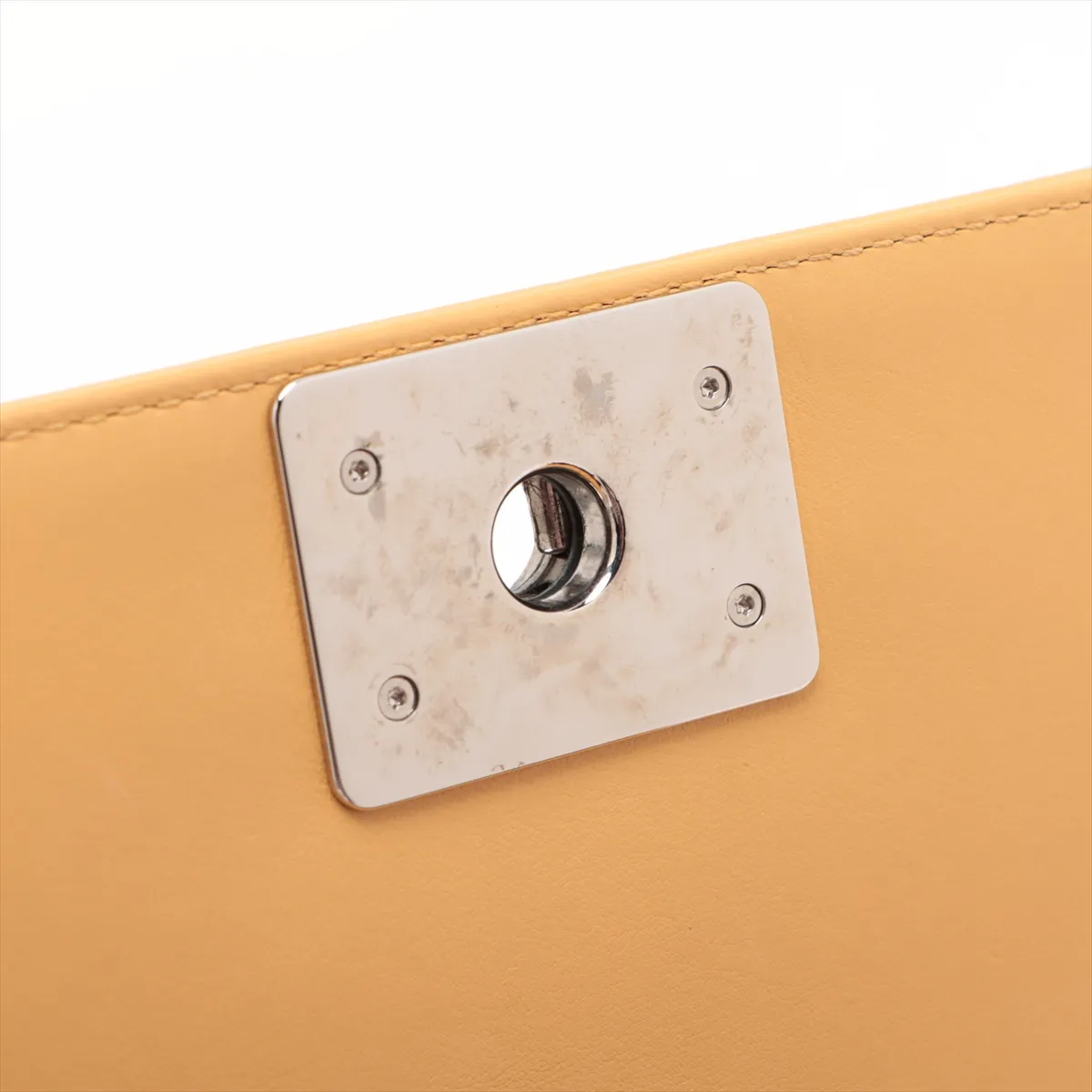 Boy Chanel 20 Small Lambskin Chain Shoulder Bag Chevron V Stitch Yellow Silver Hardware 22075087 22nd Series A67085 — view 11