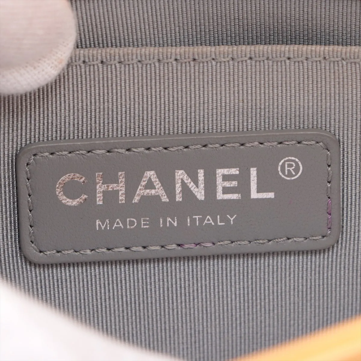 Boy Chanel 20 Small Lambskin Chain Shoulder Bag Chevron V Stitch Yellow Silver Hardware 22075087 22nd Series A67085 — view 9