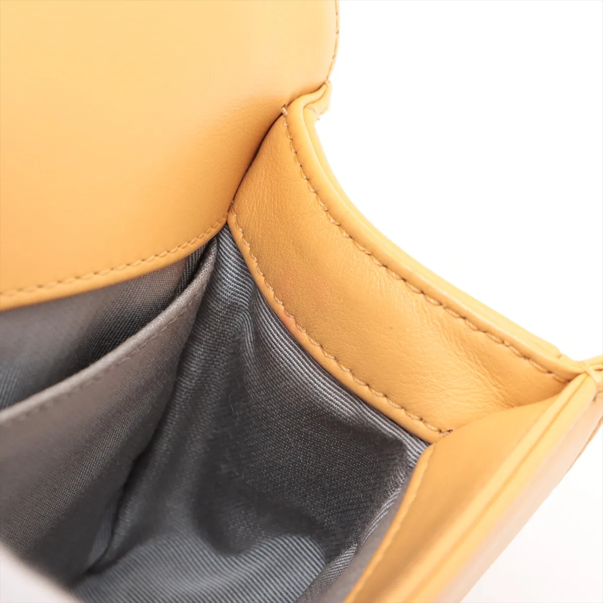 Boy Chanel 20 Small Lambskin Chain Shoulder Bag Chevron V Stitch Yellow Silver Hardware 22075087 22nd Series A67085 — view 10