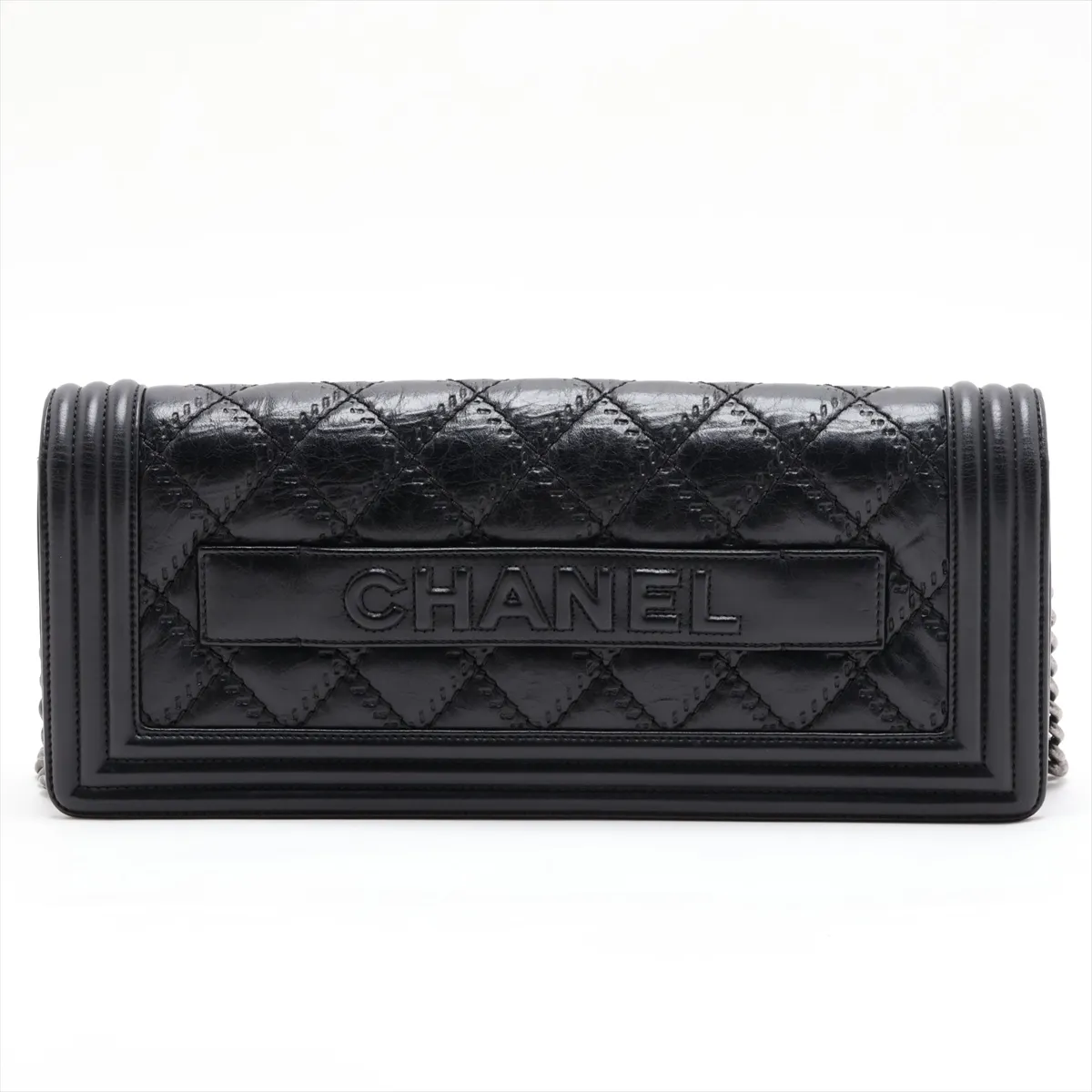 Boy Chanel Vintage Calfskin Chain Shoulder Bag, Black with Gunmetal Hardware, Item No. 18479935 (Serial Number 18) — view 2
